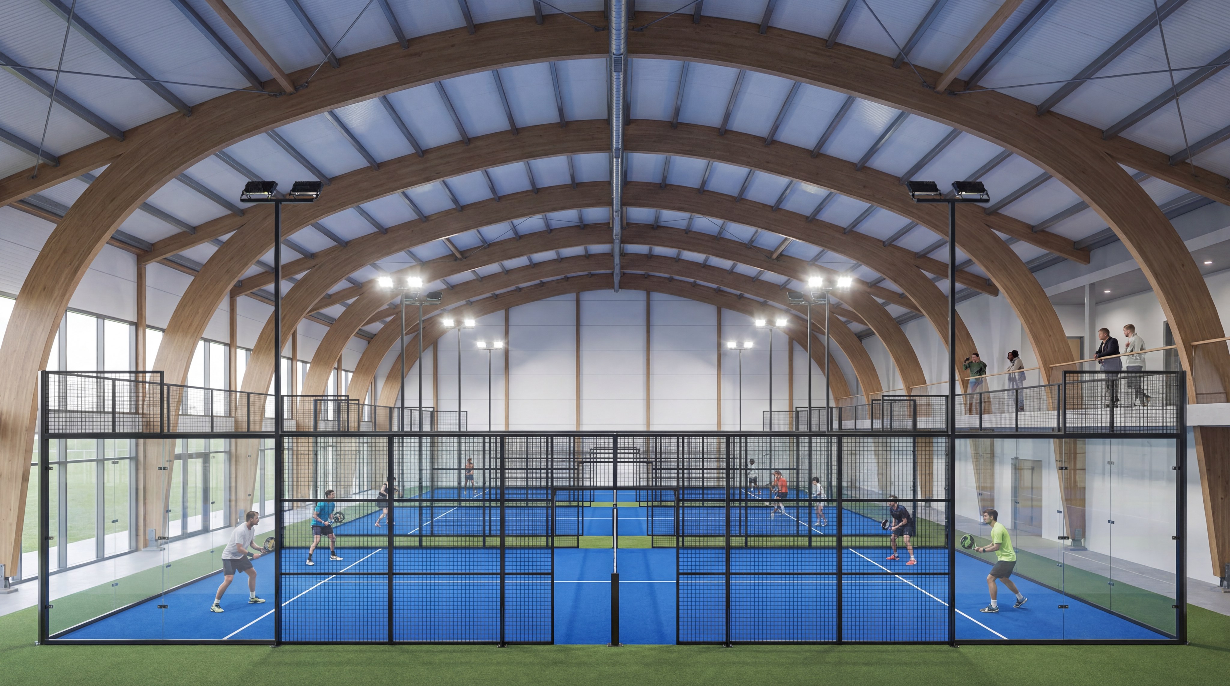 Indoor padel training facility