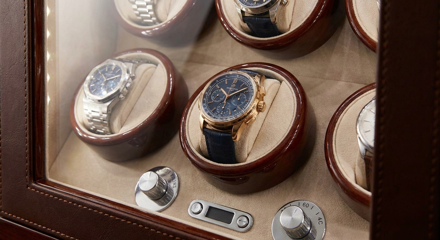 Luxury Watch in Winder Safe Macro Photography