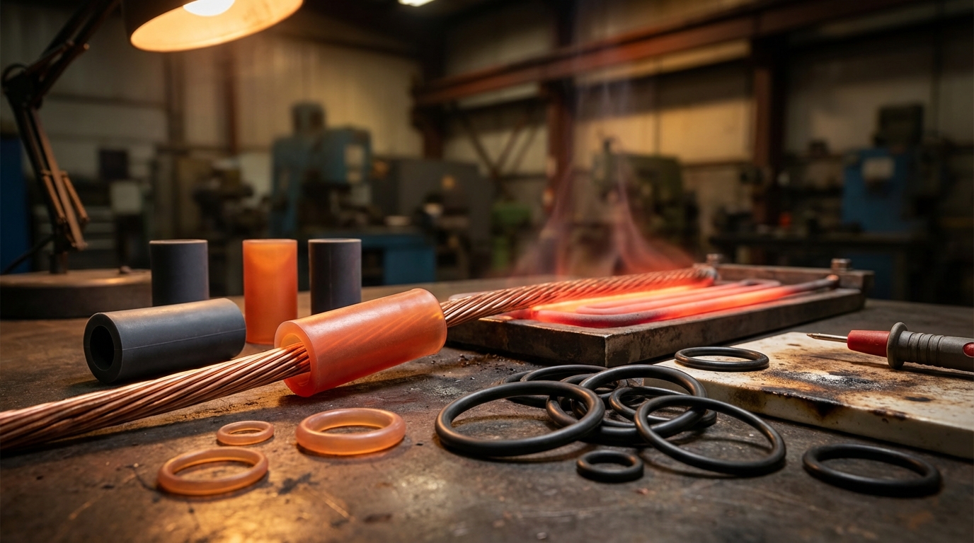 Industrial Silicone Components Closeup