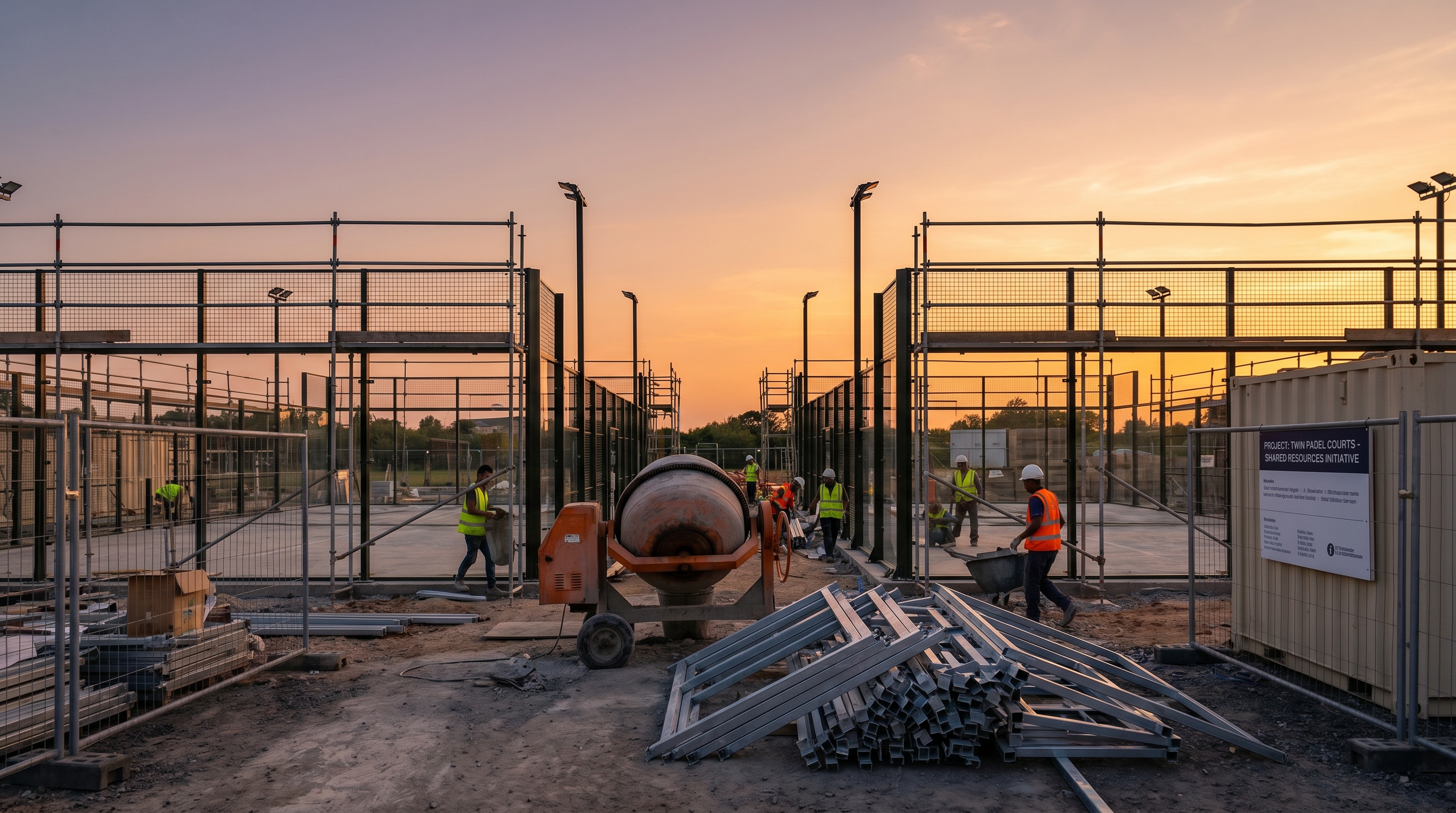padel courts construction sunset index 8