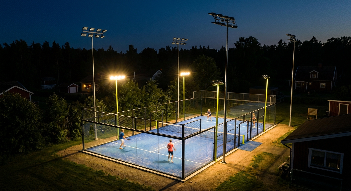 padel court night led lighting