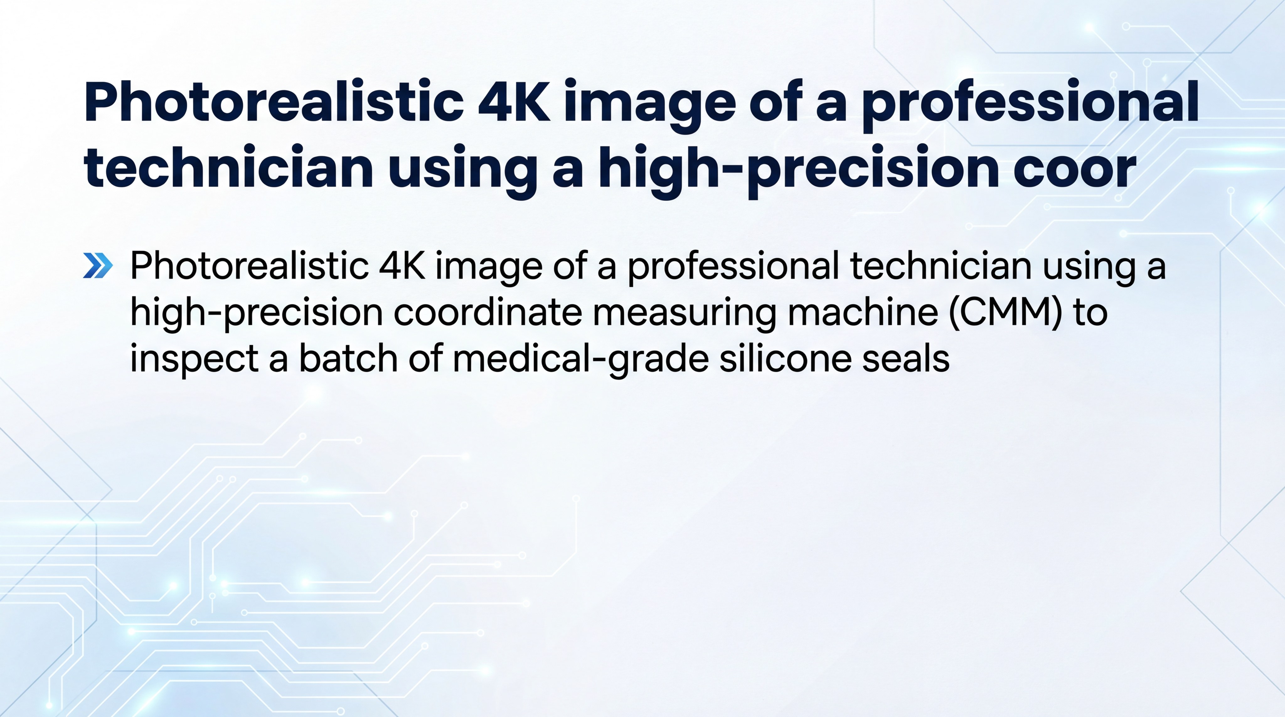 Technician using a CMM to inspect medical silicone seals