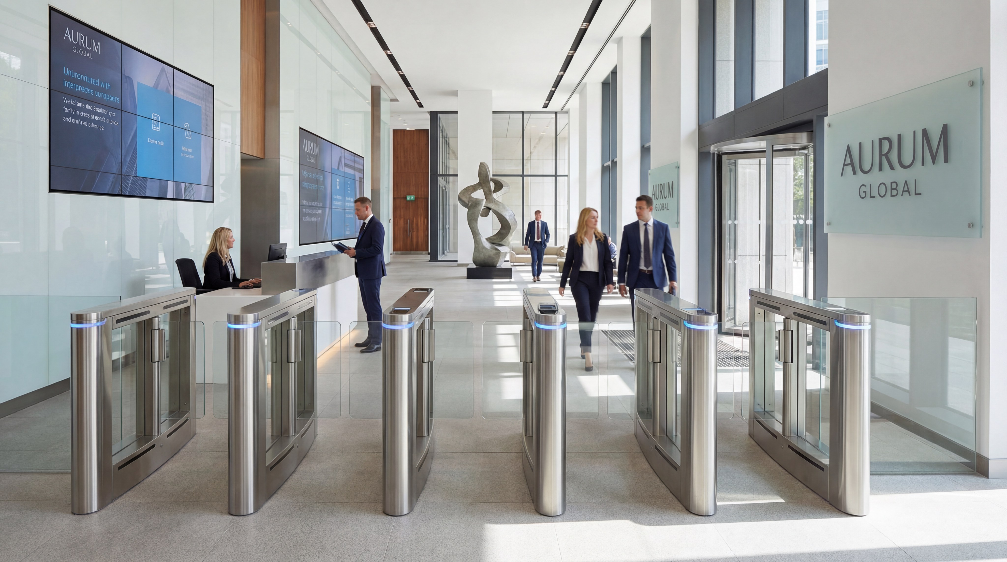 modern office lobby security