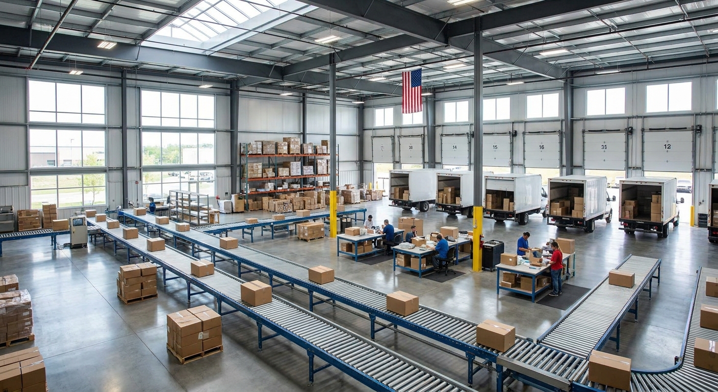 US dropshipping warehouse executing fast domestic delivery