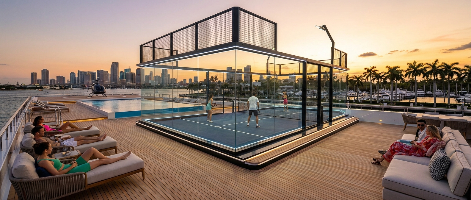 luxury yacht padel court miami