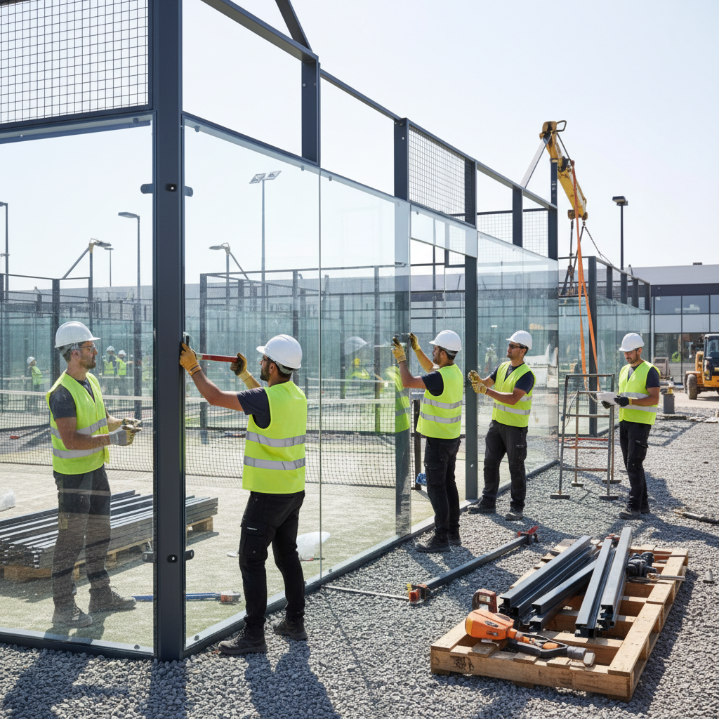 photorealistic construction padel court