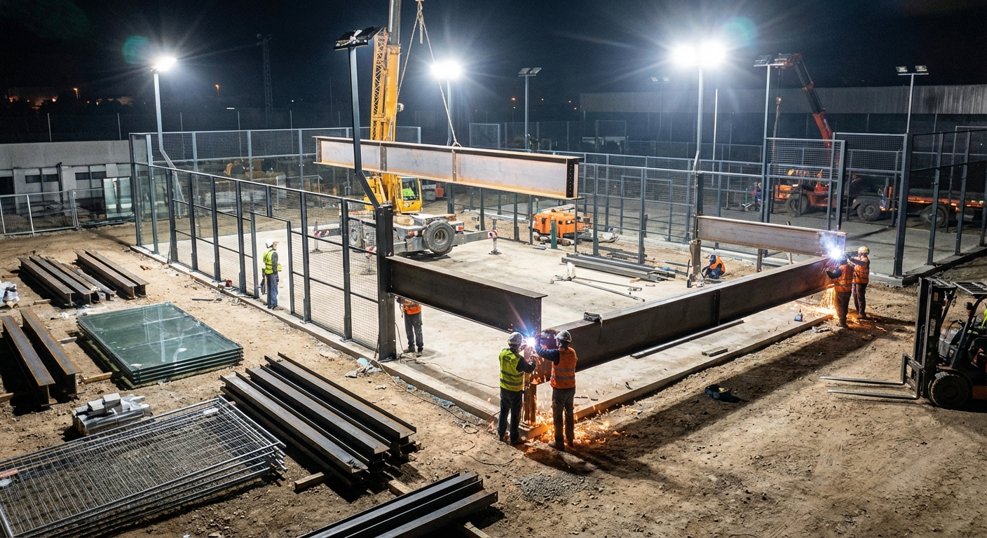 padel court construction site