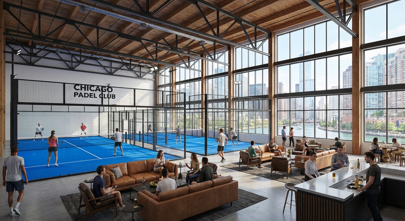 luxury padel club chicago interior