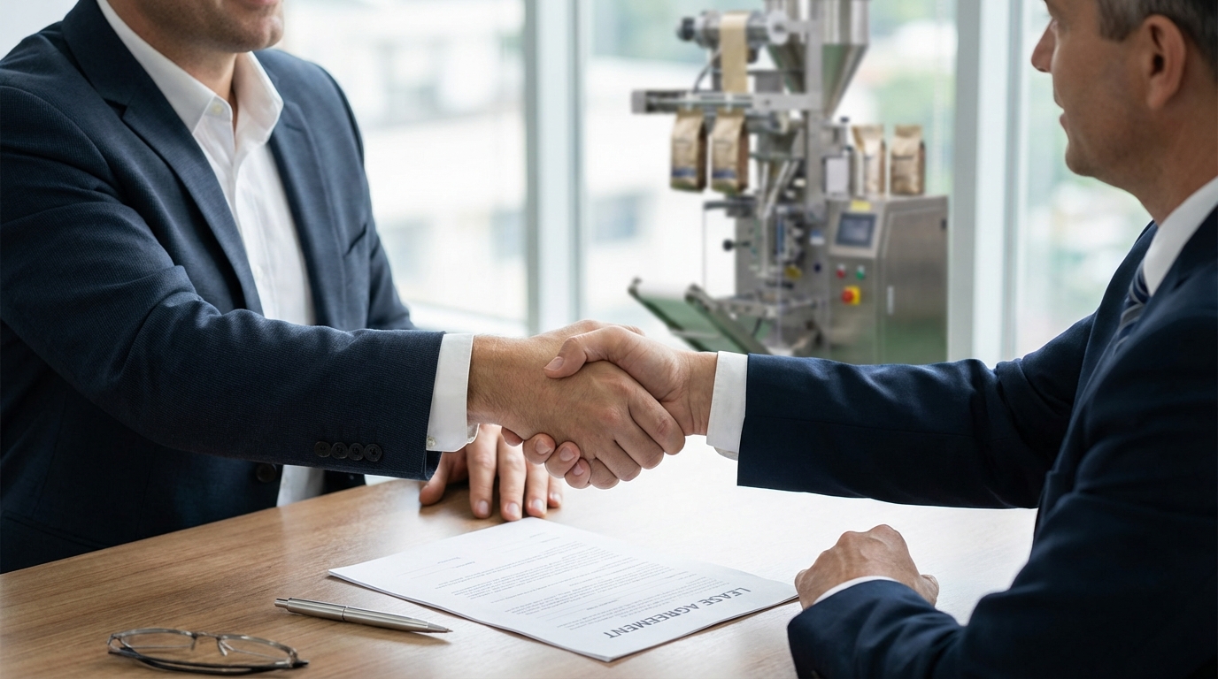 Business handshake lease agreement