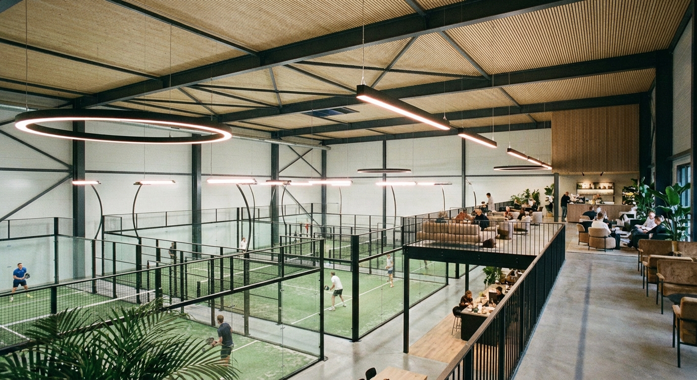 high end padel club interior