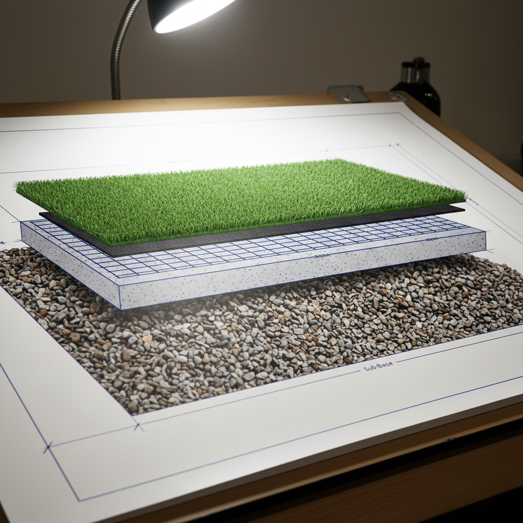 padel court foundation cross section