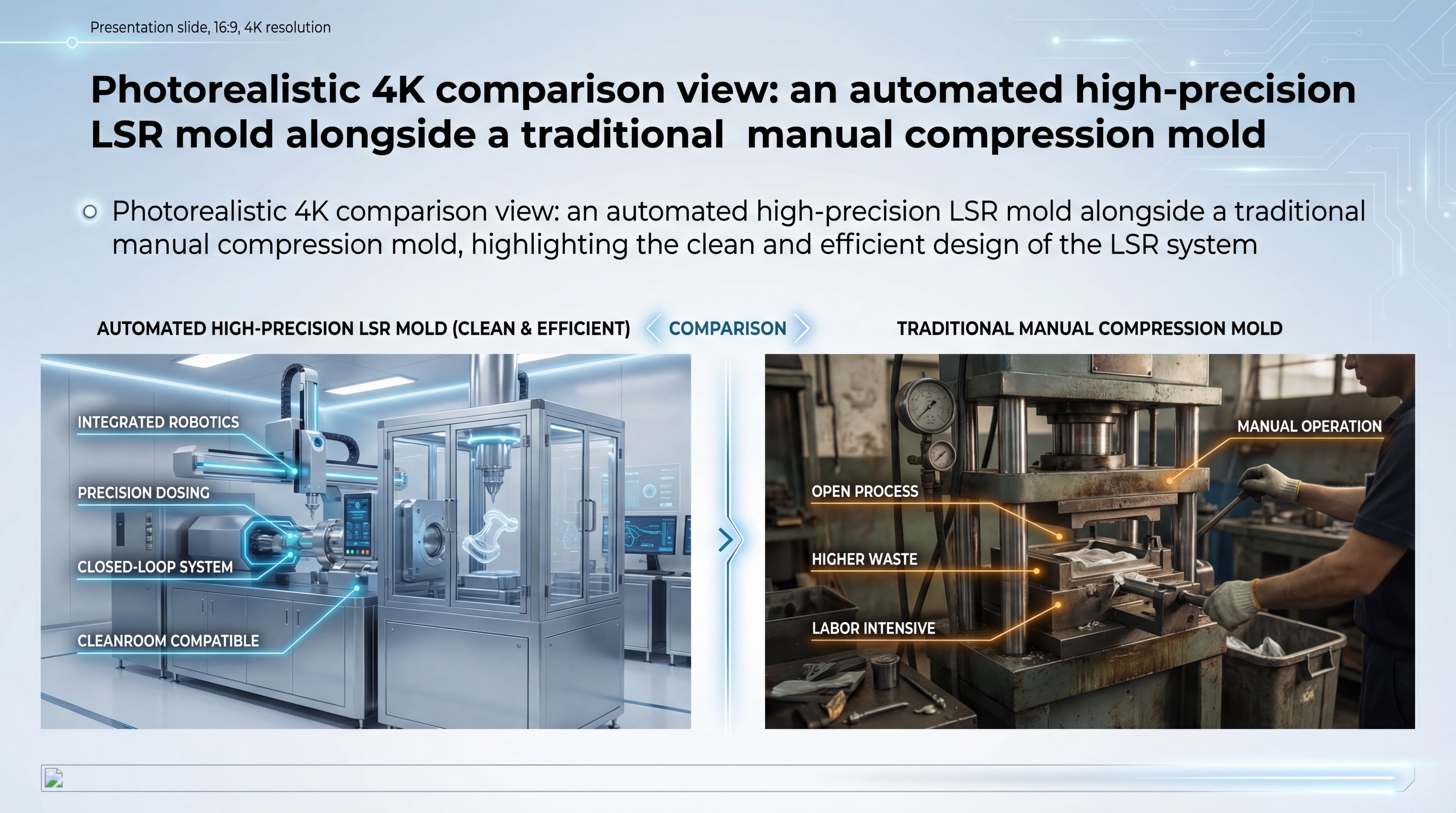 Comparison of automated LSR vs manual compression molding