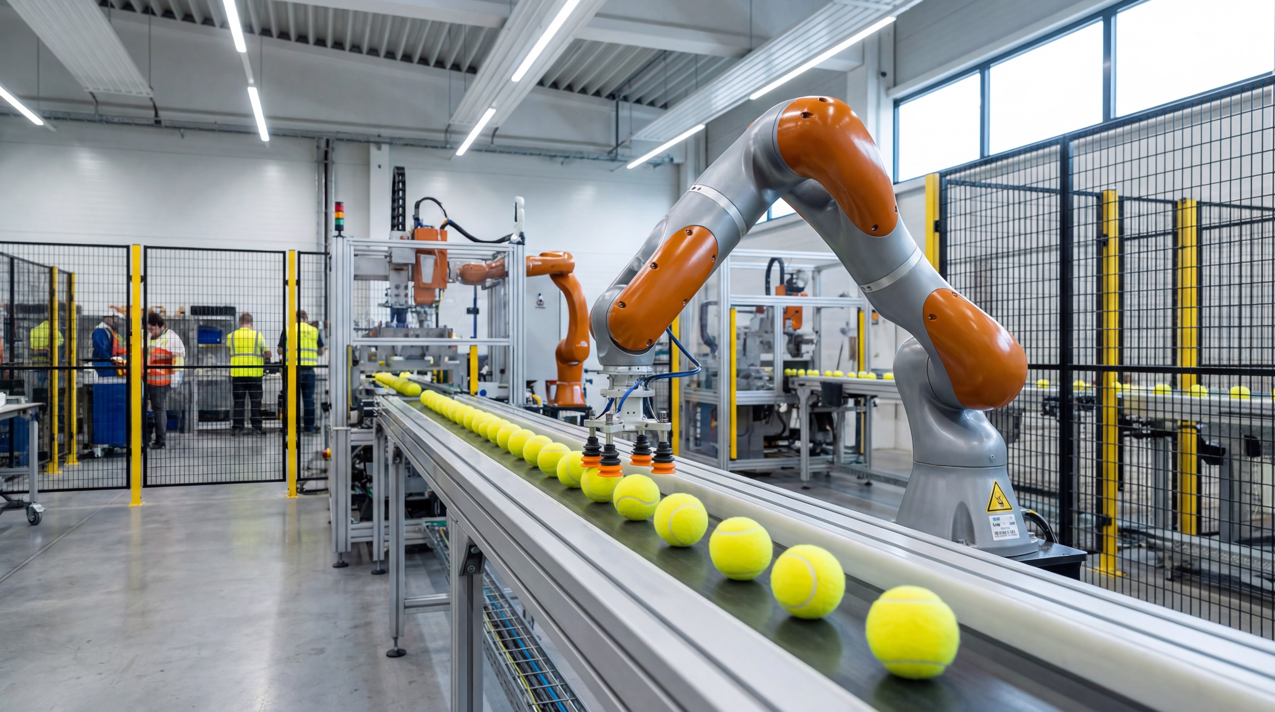 robotic arm padel ball assembly