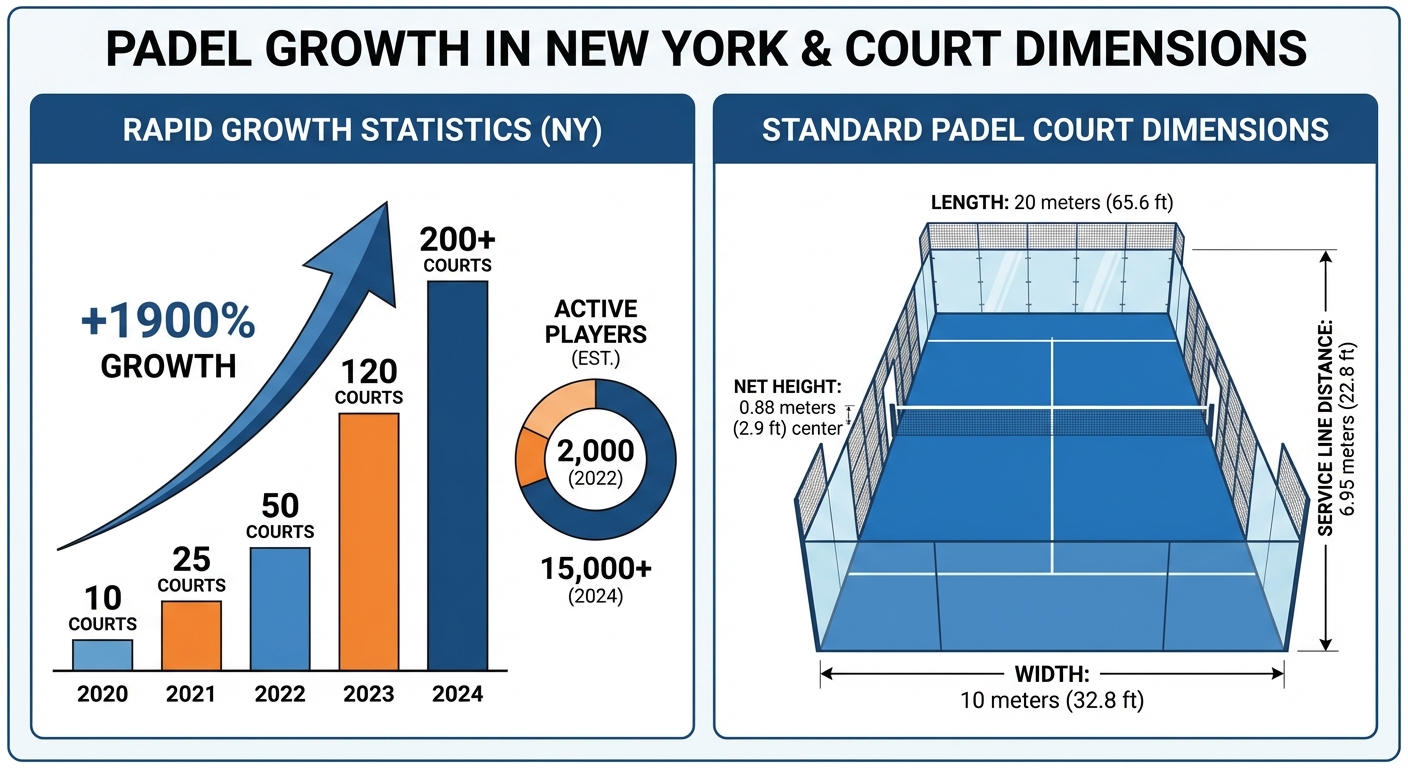 padel growth nyc court dimensions