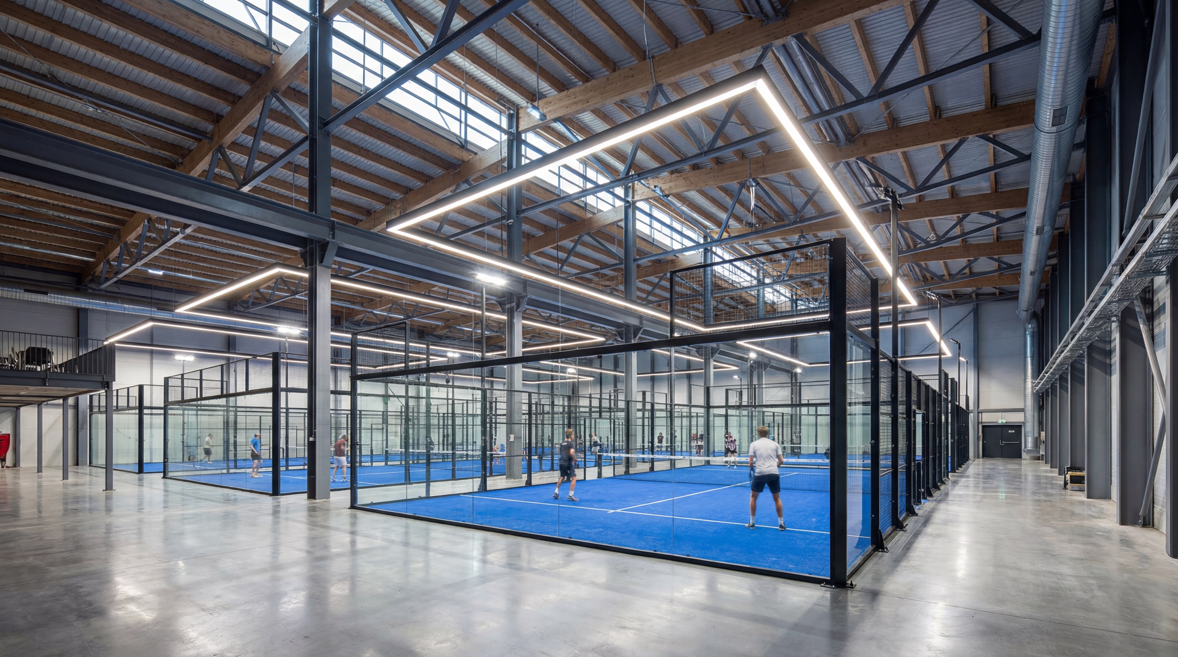 indoor padel facility visualization