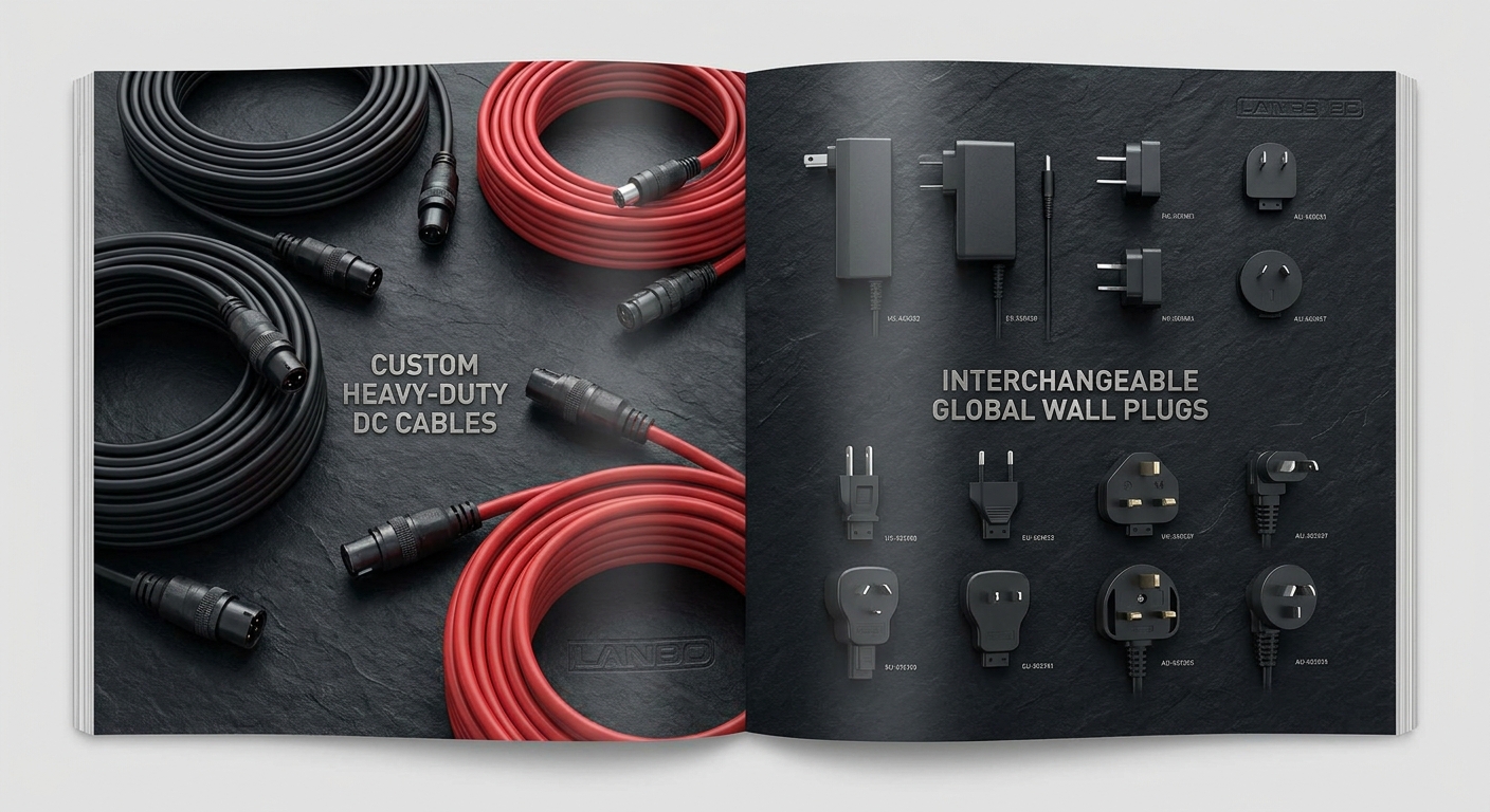 Custom DC Cables and Interchangeable Global Wall Plugs