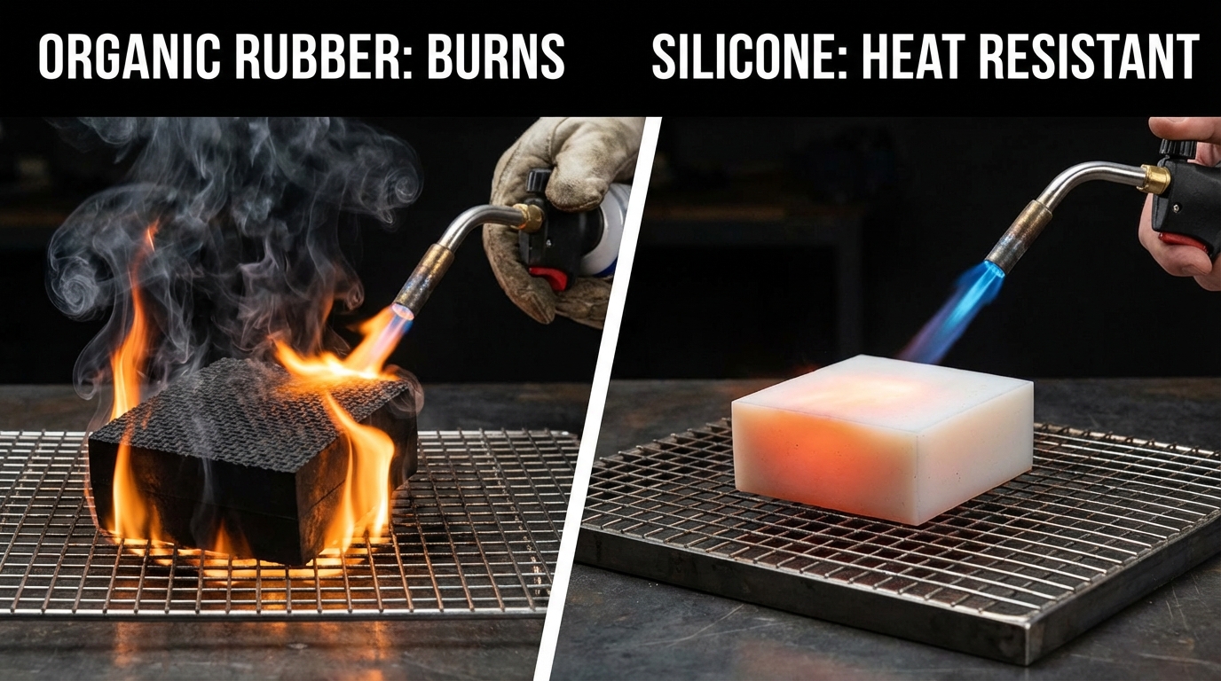 fire resistance comparison rubber silicone