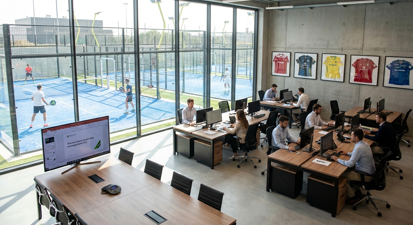 modern sports club management office