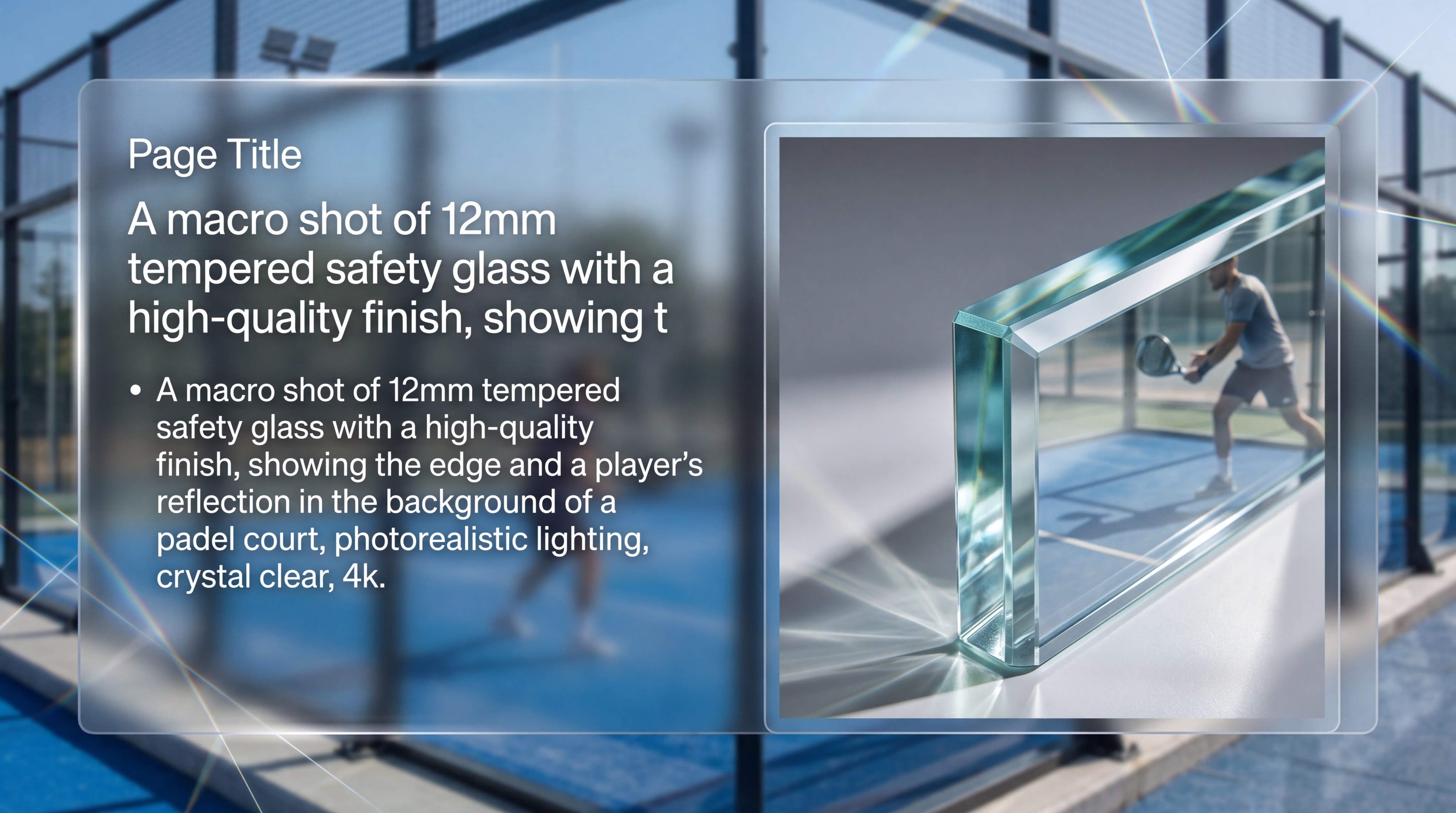 padel court glass reflection slide 3