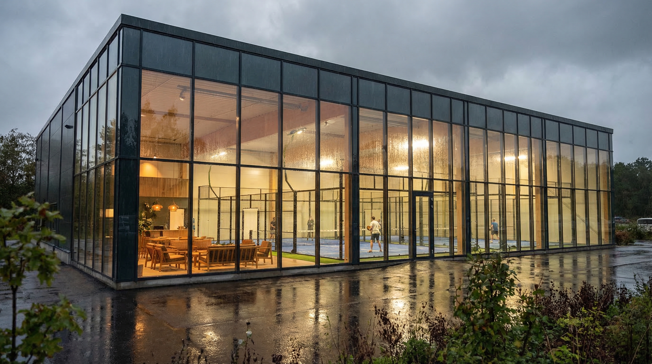 modern padel facility exterior