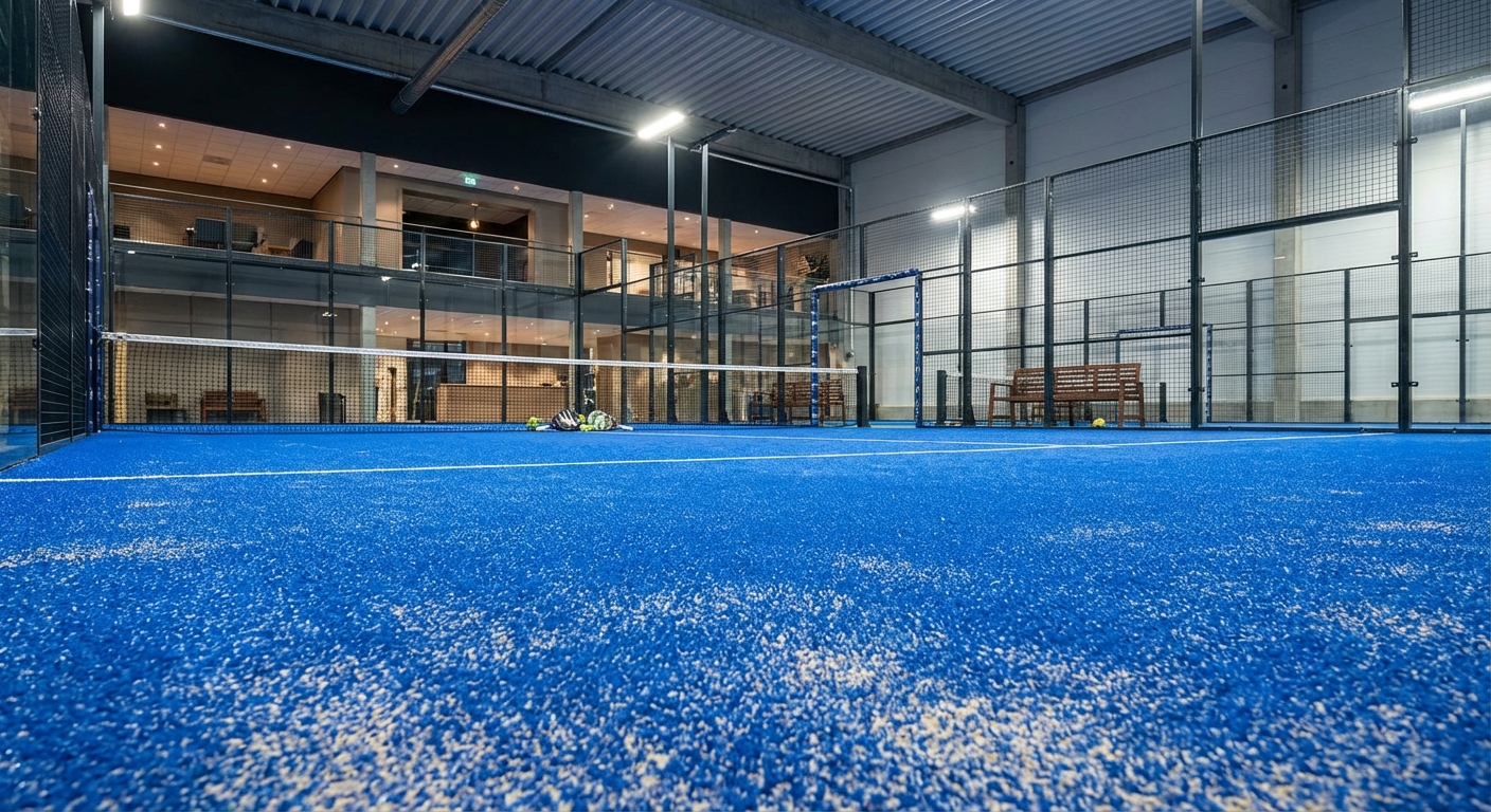 High-quality interior view of a standard padel court