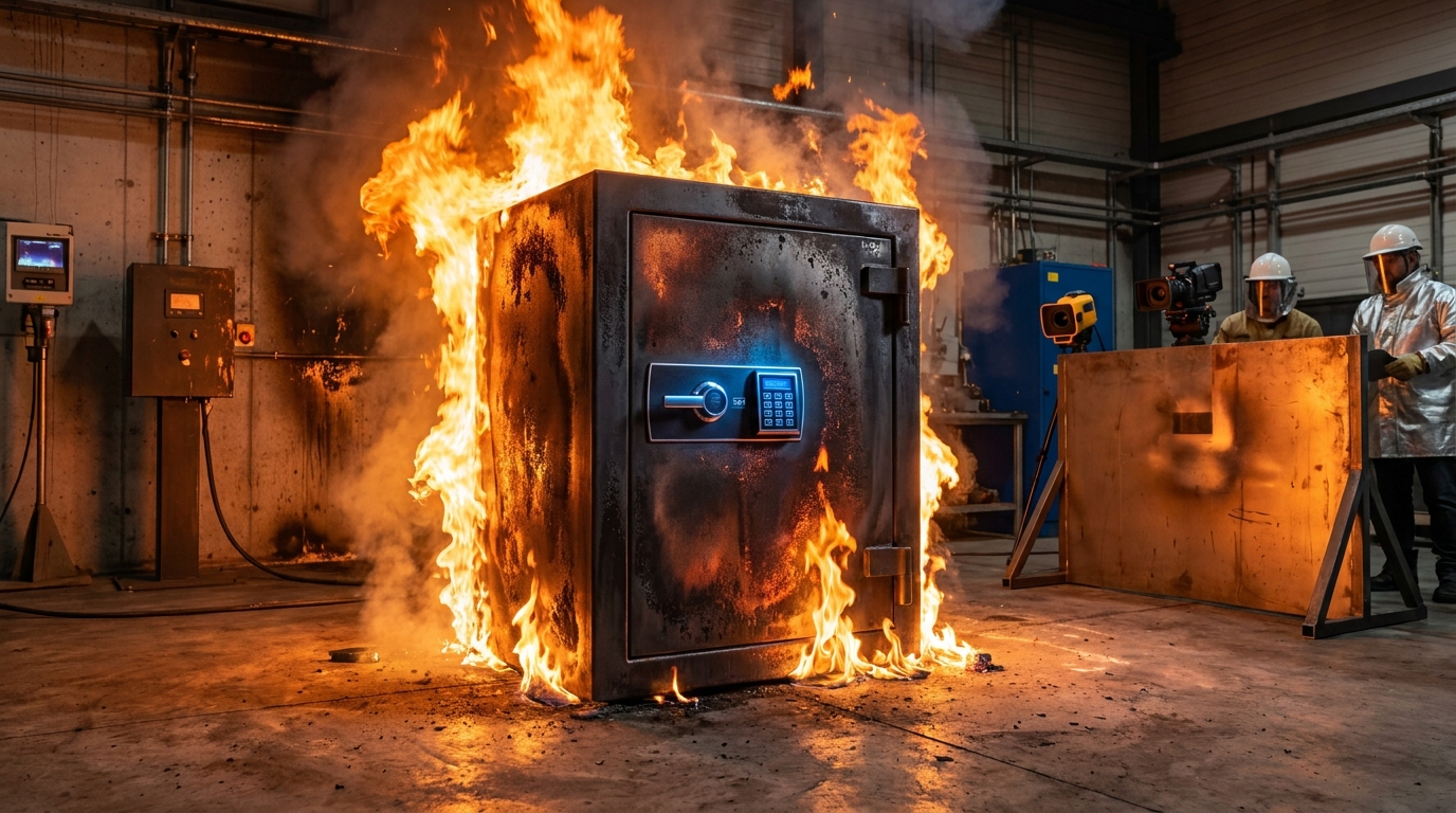 Steel safe fire test
