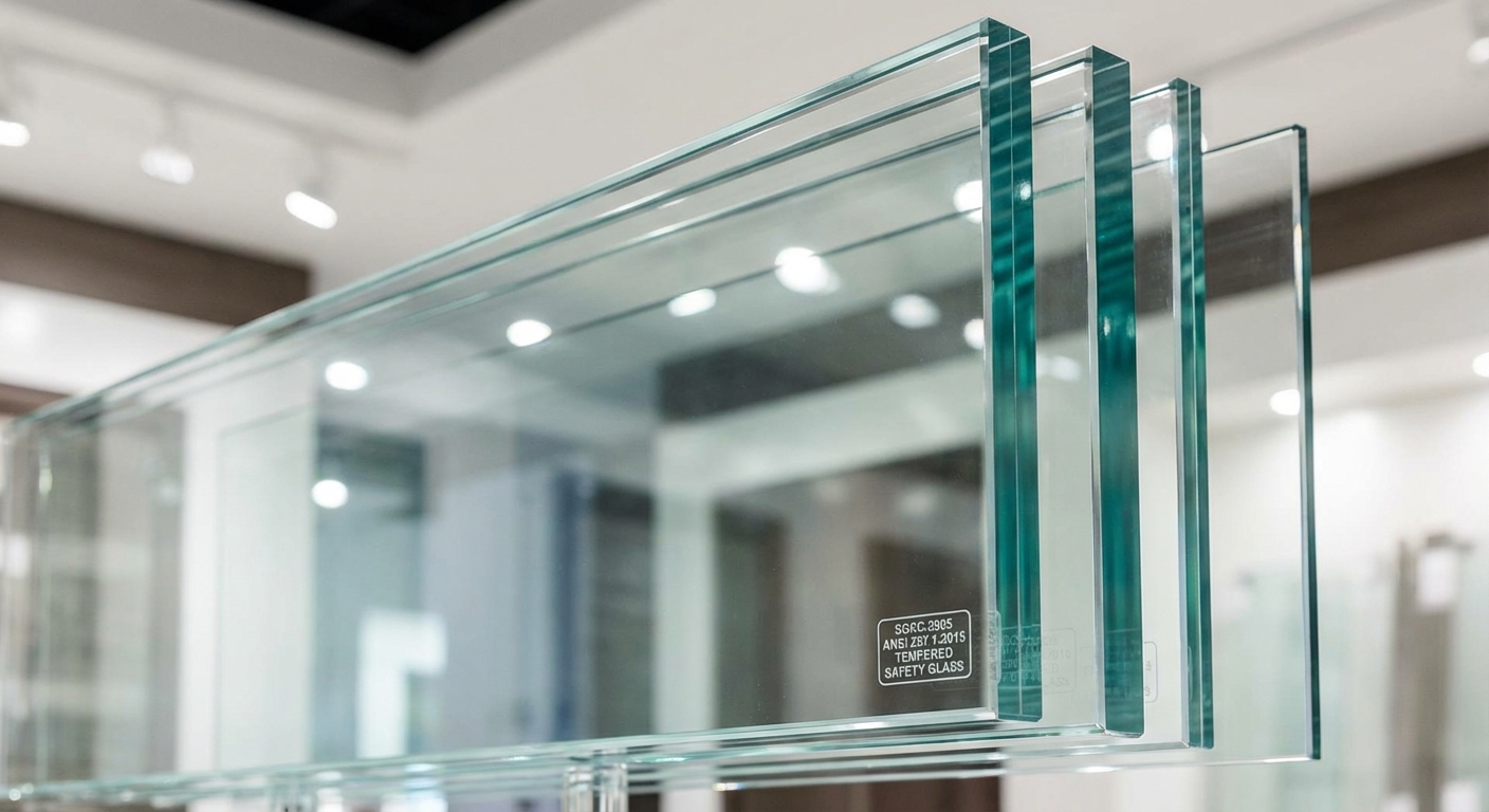 tempered glass panels showroom