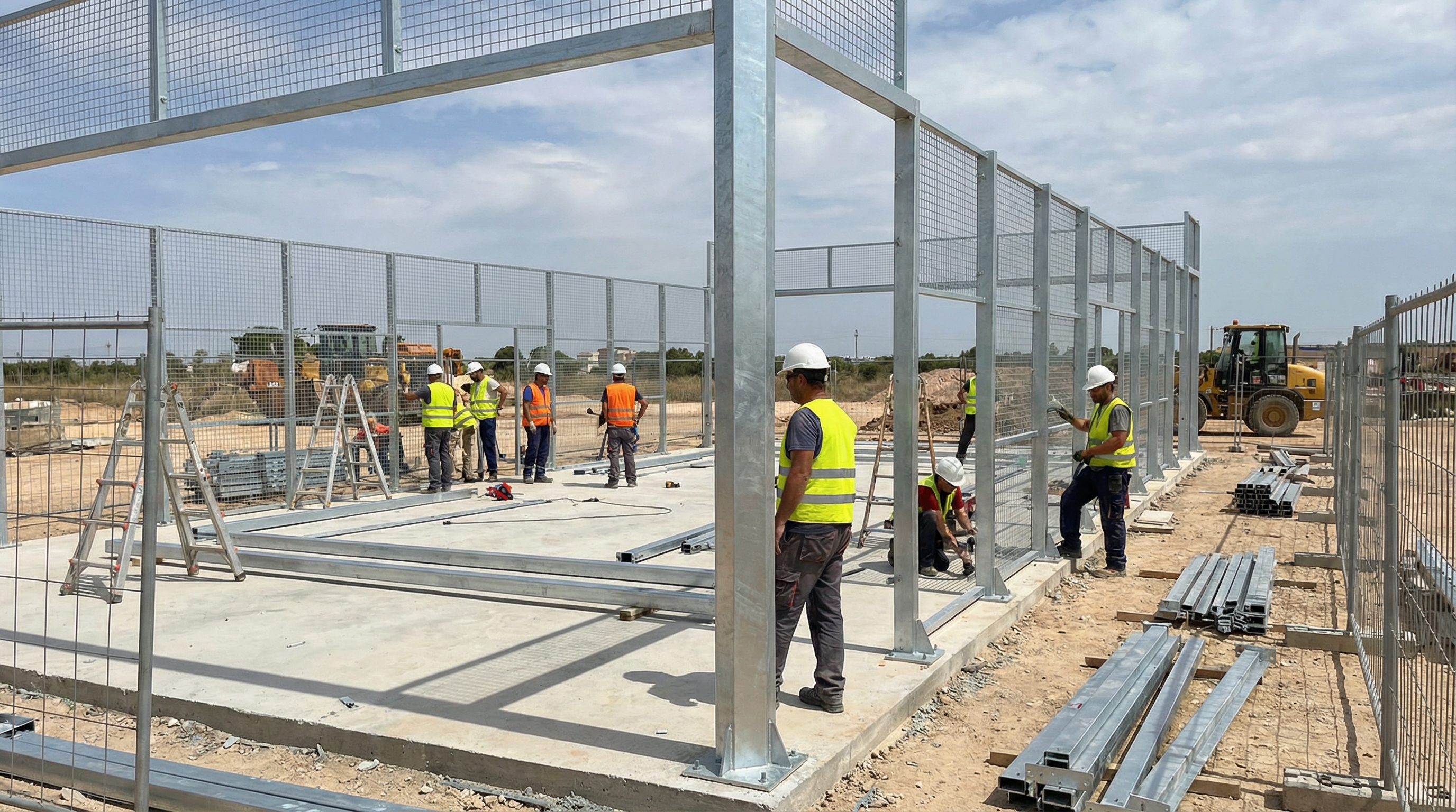 padel court construction assembly
