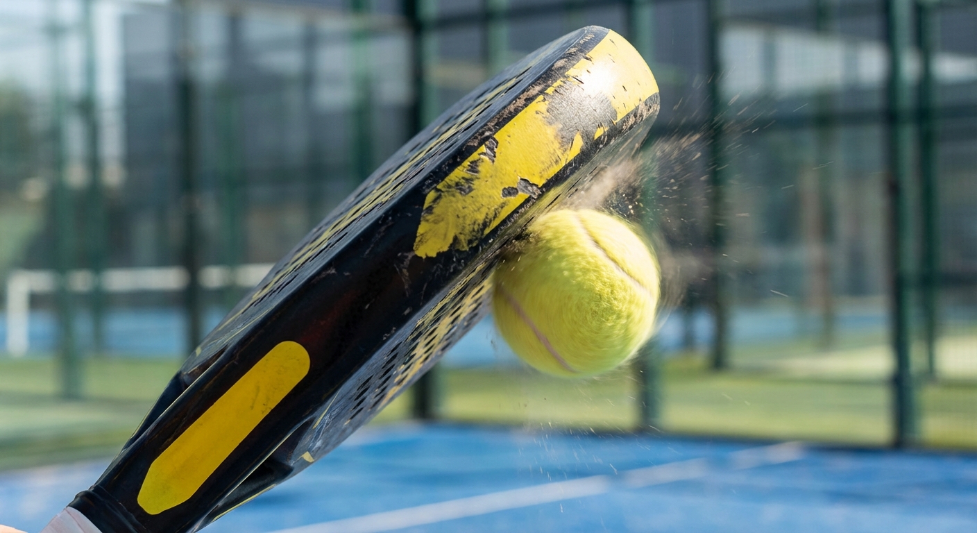 A sequence showing the brushing motion of the racket coming from low to high