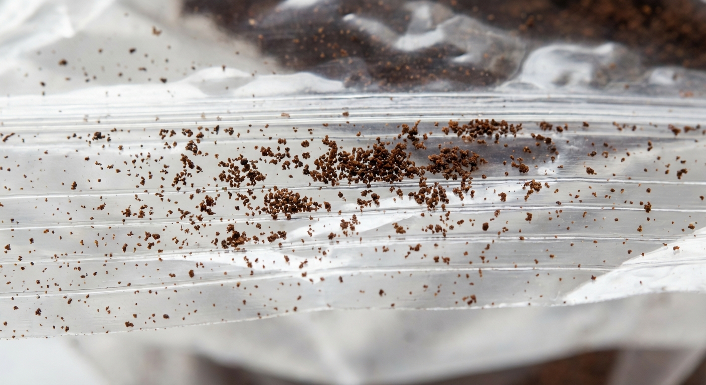 Coffee dust macro view