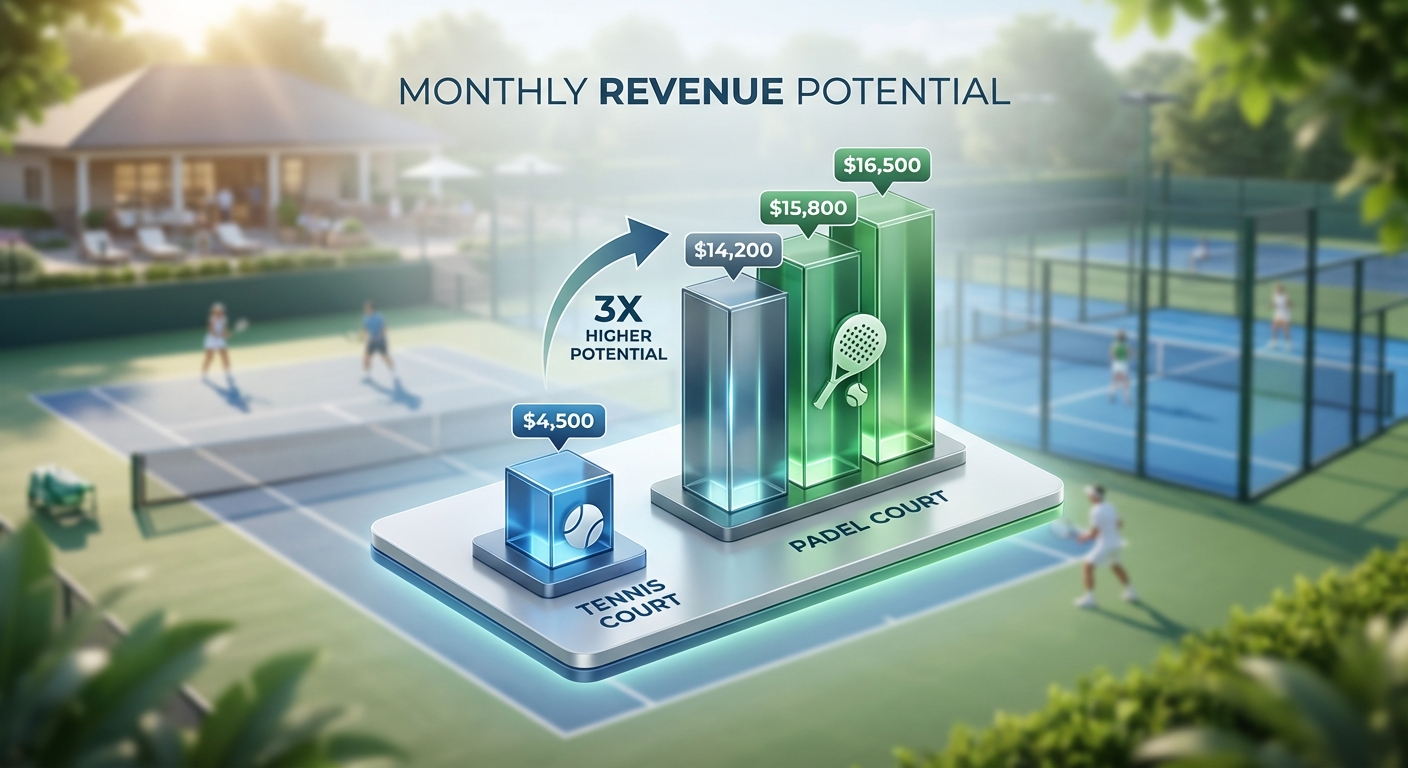 revenue comparison tennis padel