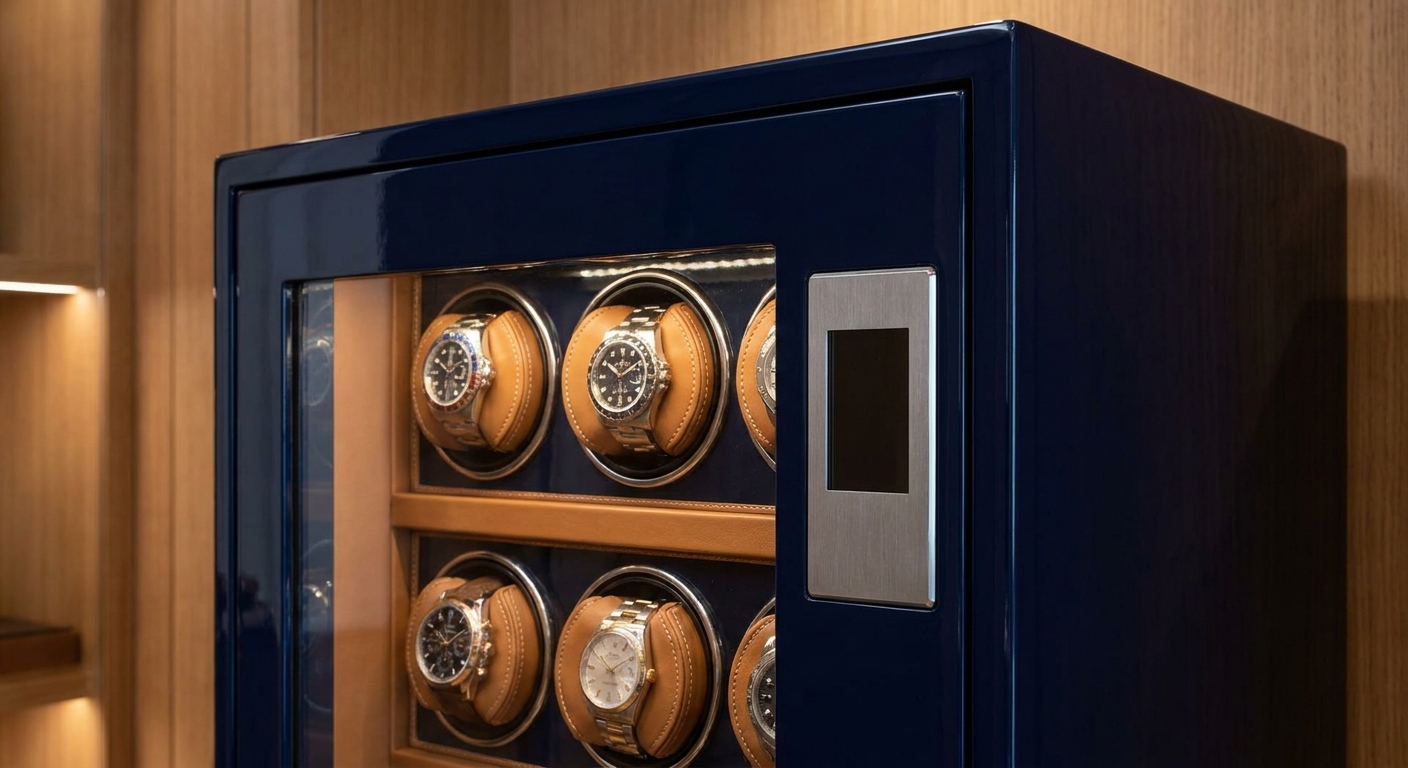 Premium Customizable Watch Winder Safe with Digital Controls