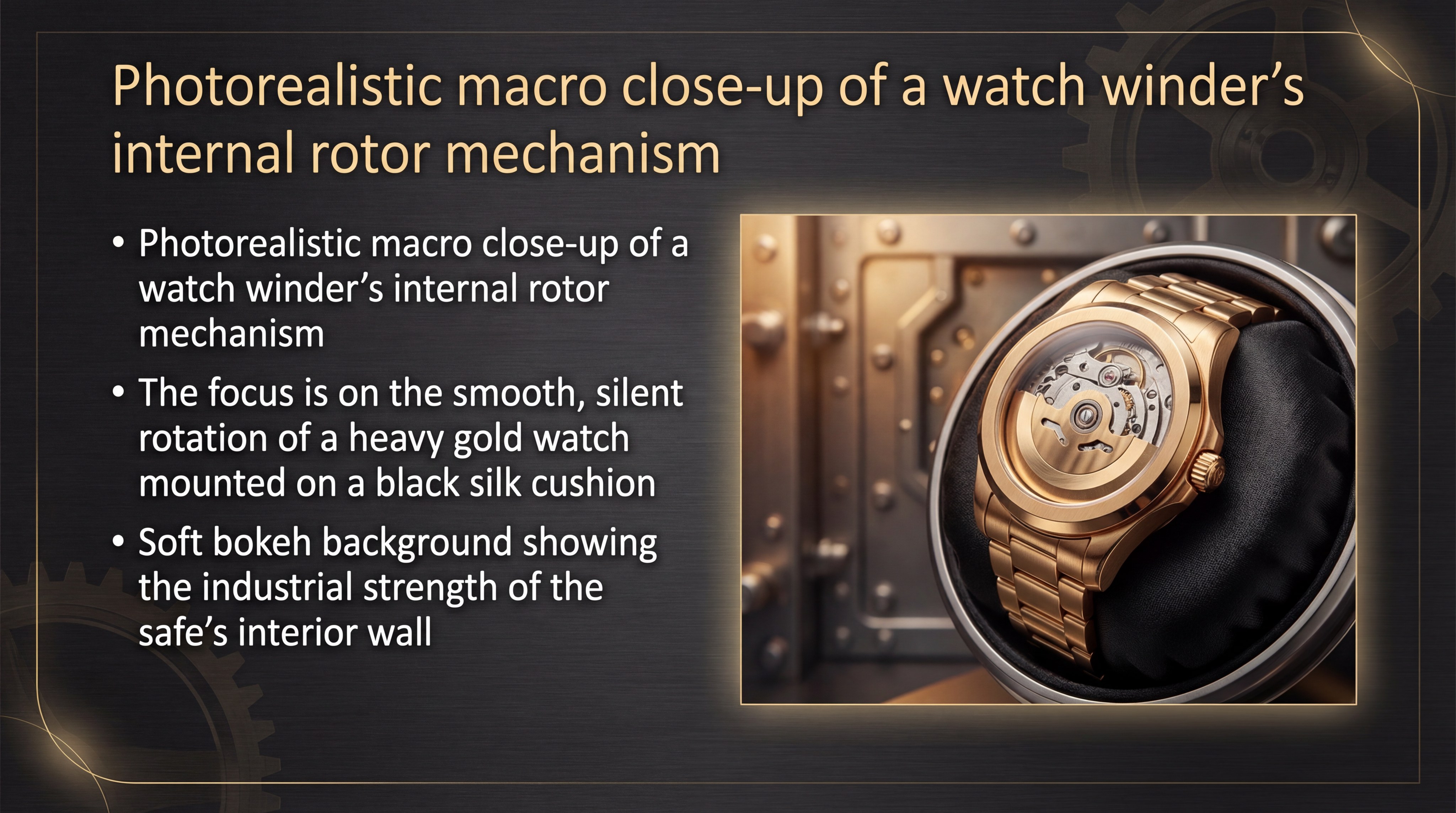 macro close-up of a watch winder's internal rotor mechanism