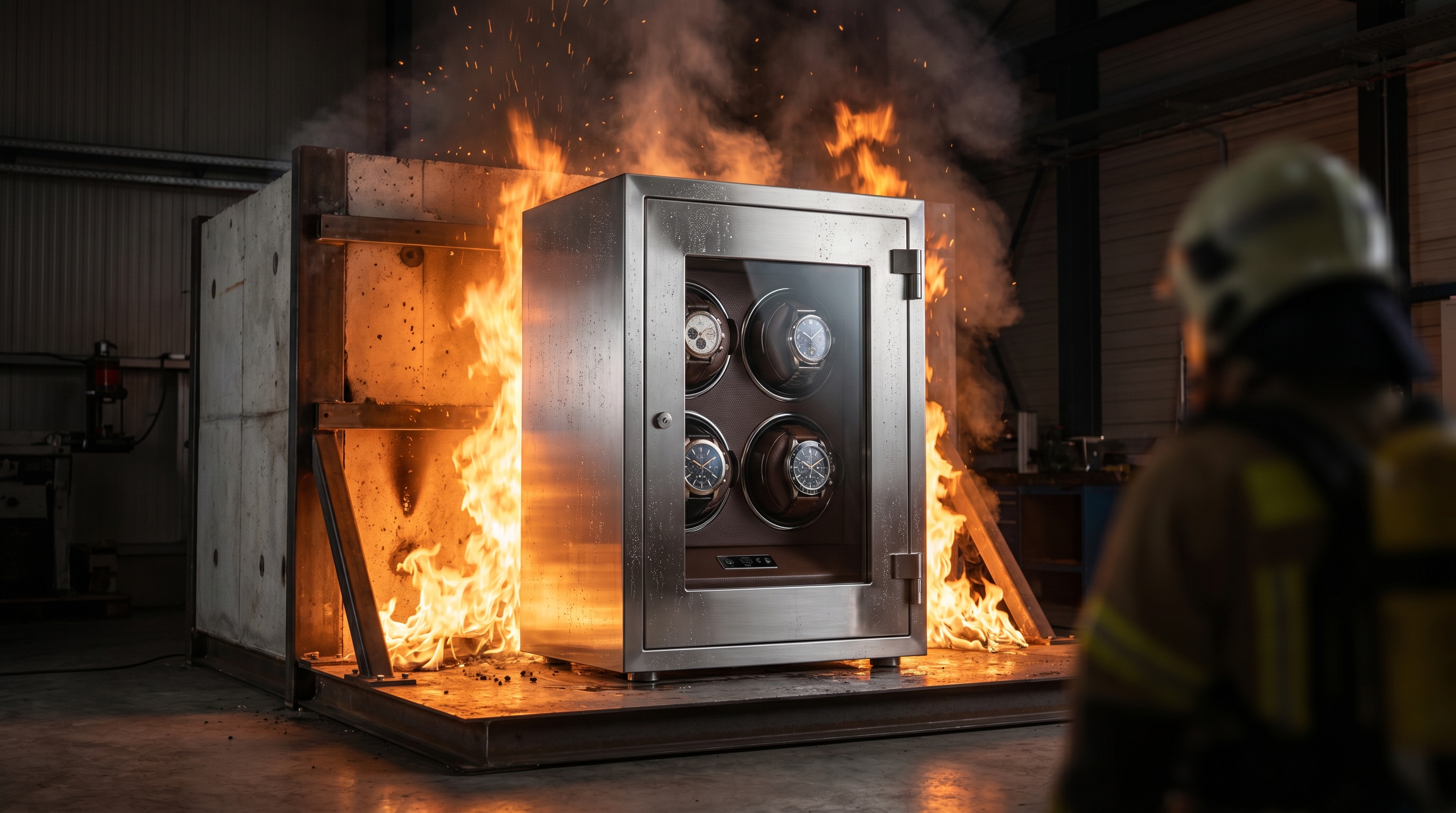 Premium Watch Winder Safe Fire Test