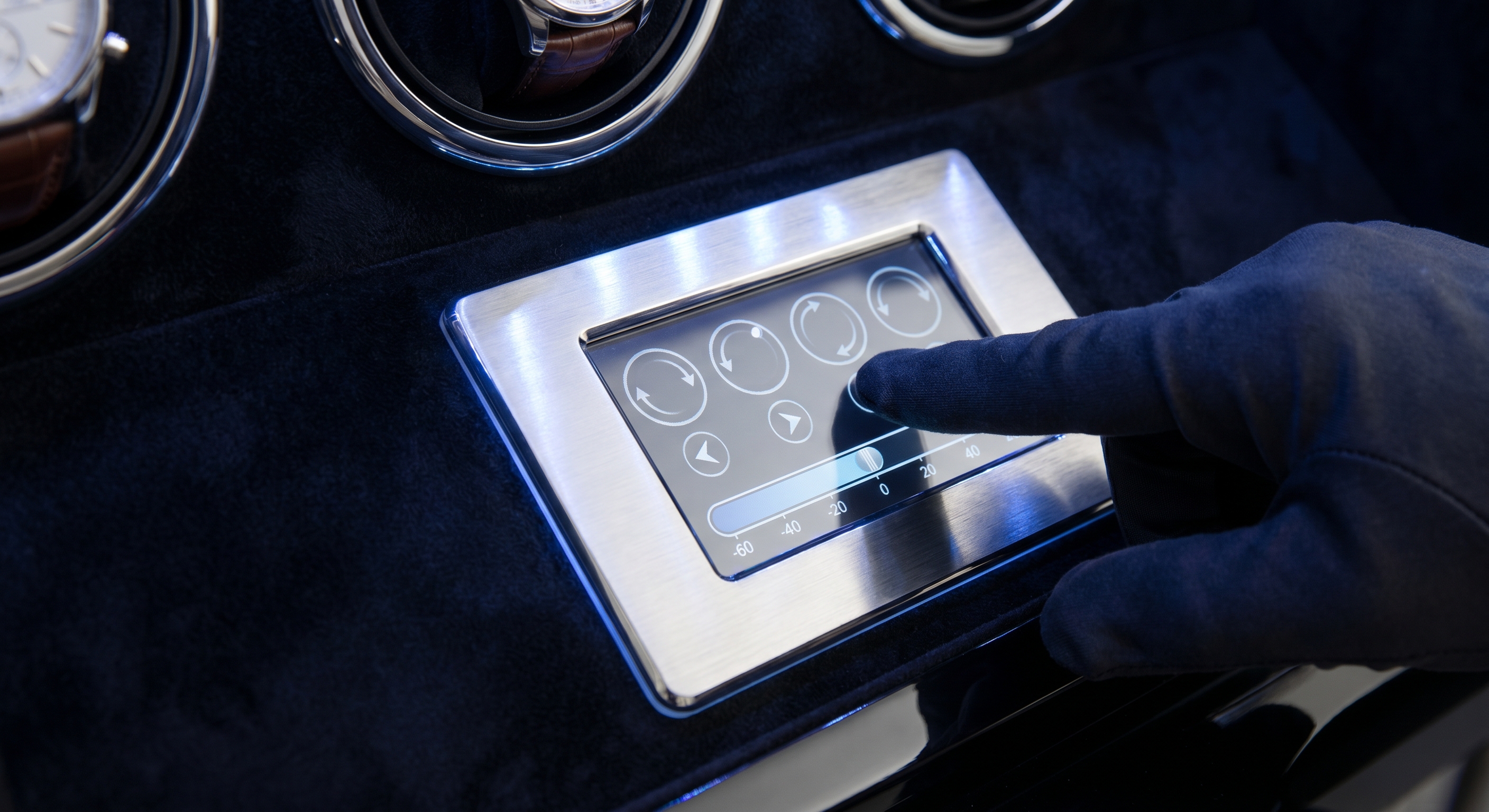 High-Tech Touchscreen Control Panel for Watch Winder Safe
