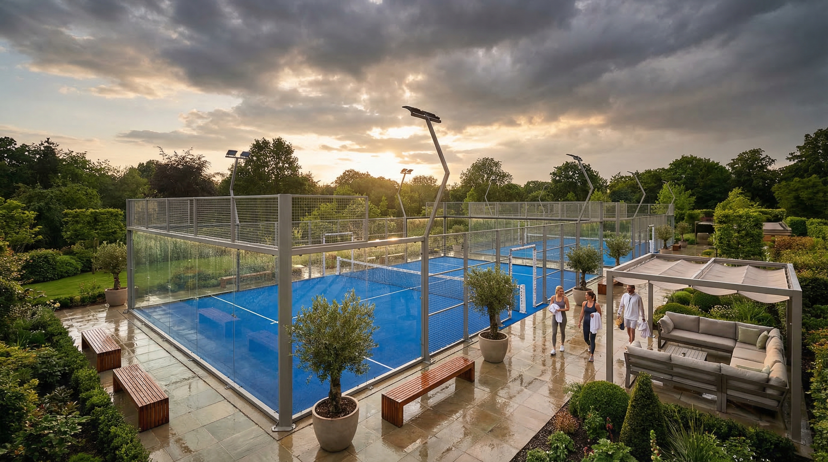luxury padel court post rain