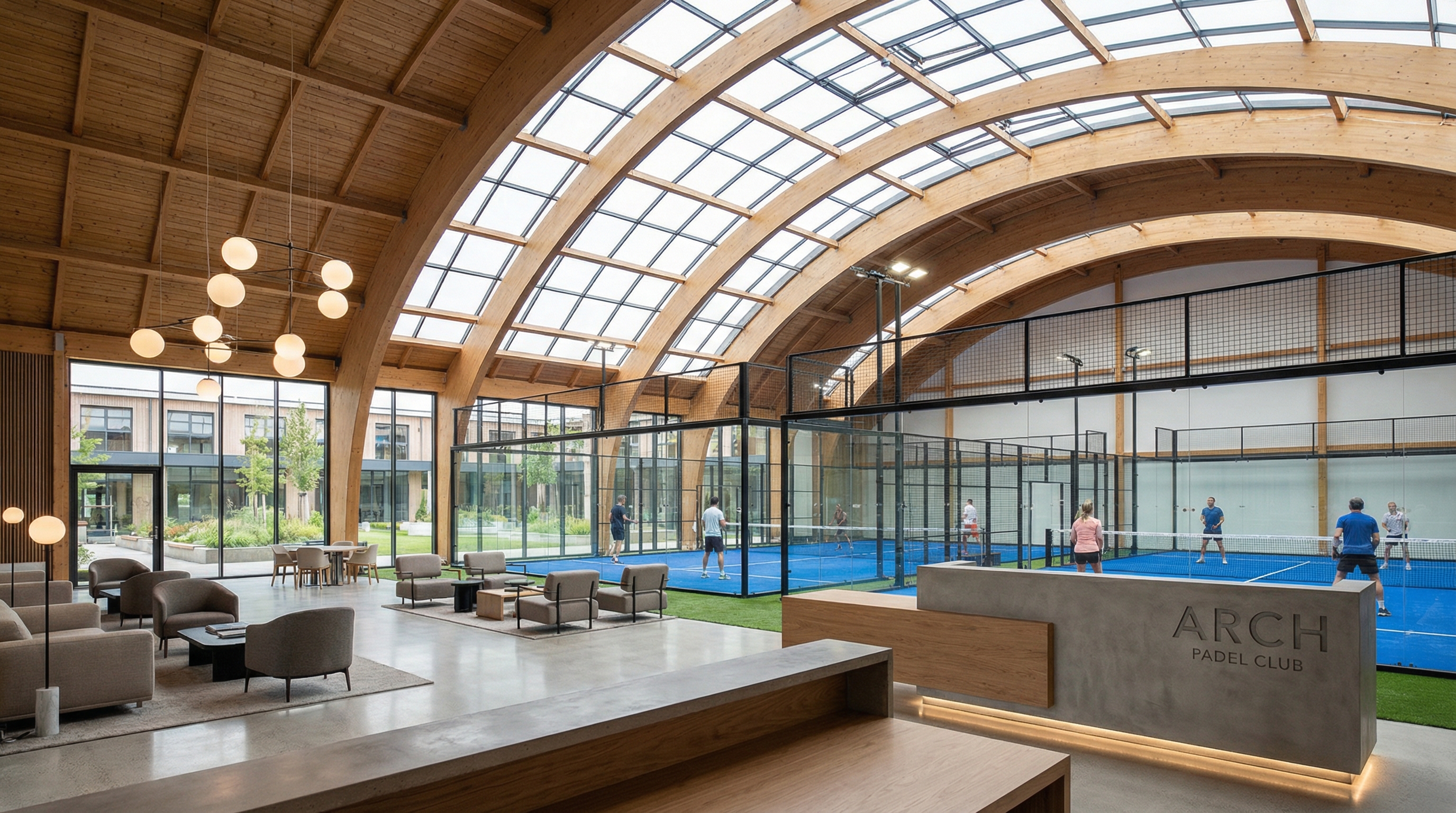 luxury padel club interior