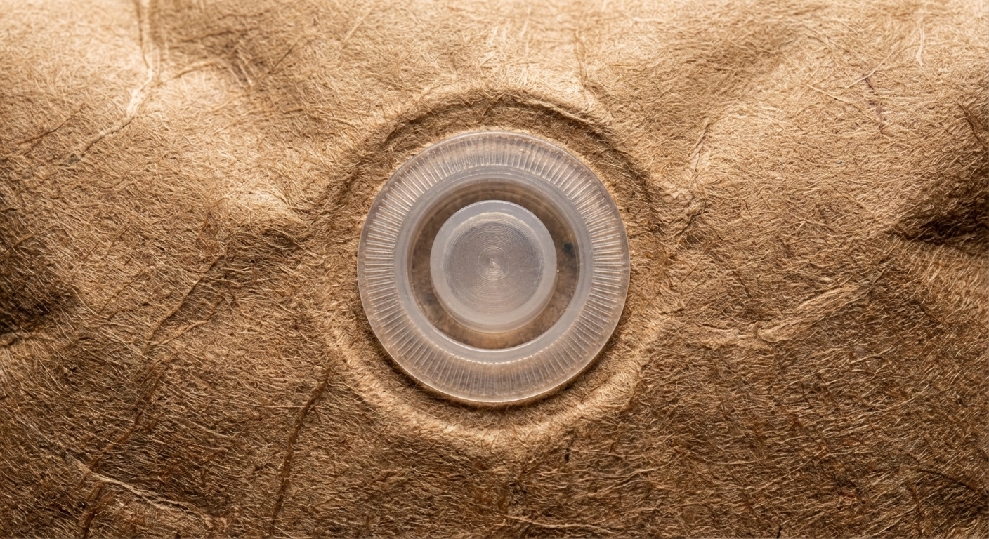 Macro Close-up of Degassing Valve on Coffee Bag