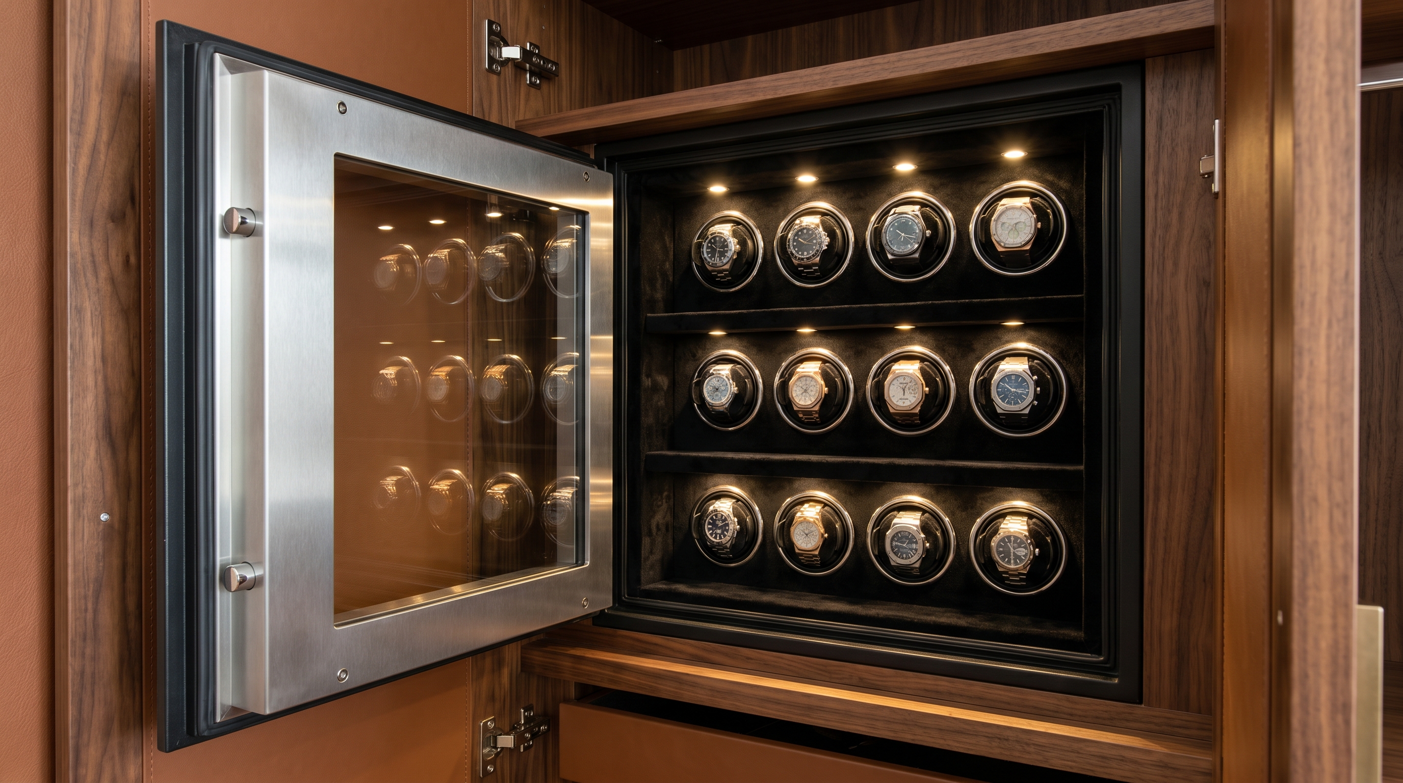 Luxury Wall Safe with Programmable Watch Winder Matrix