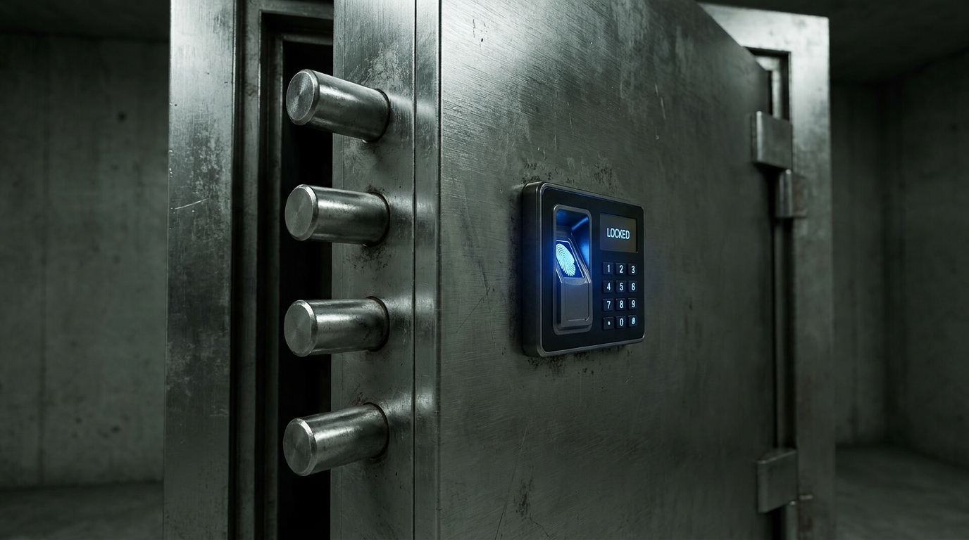 Heavy-Duty Steel Safe Door with Biometric Lock