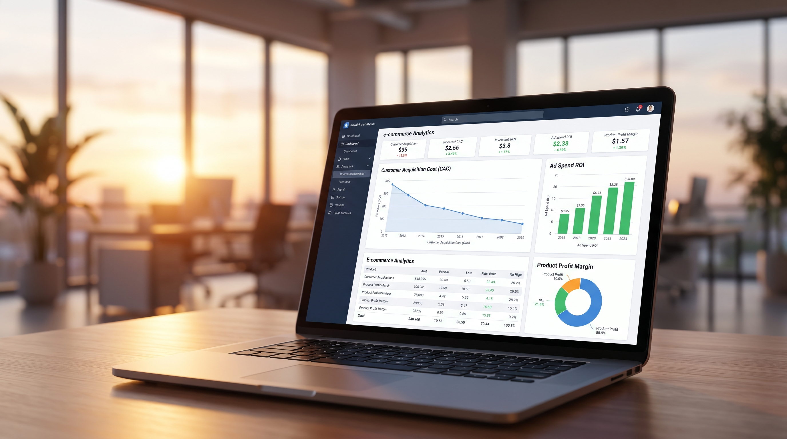 E-commerce Analytics Dashboard Display