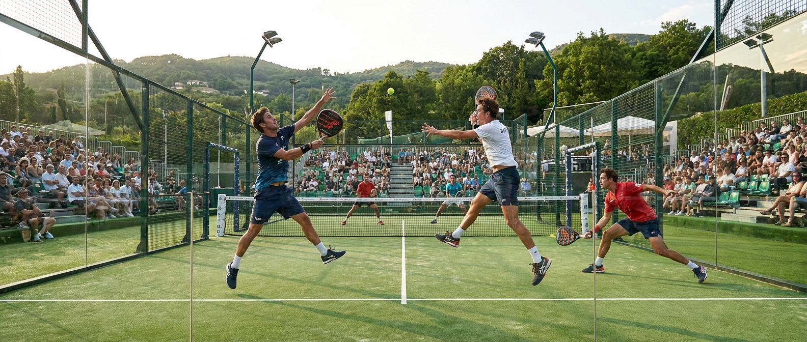 padel court action shot