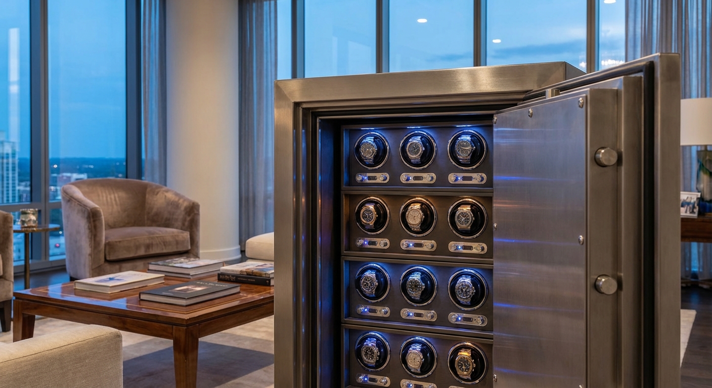luxury home safe watch display