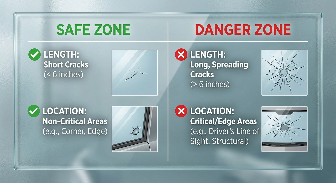 Glass crack safety comparison chart