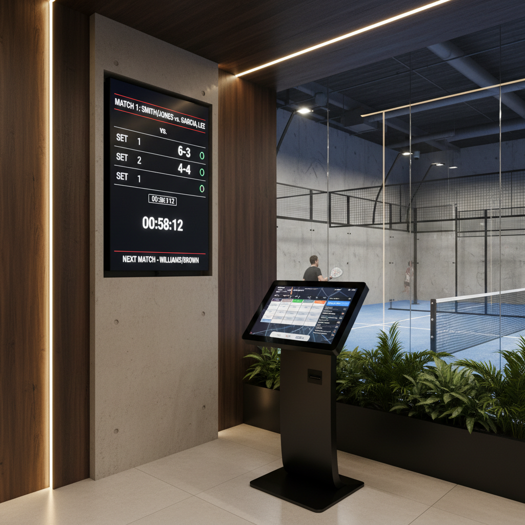 Padel facility digital kiosk