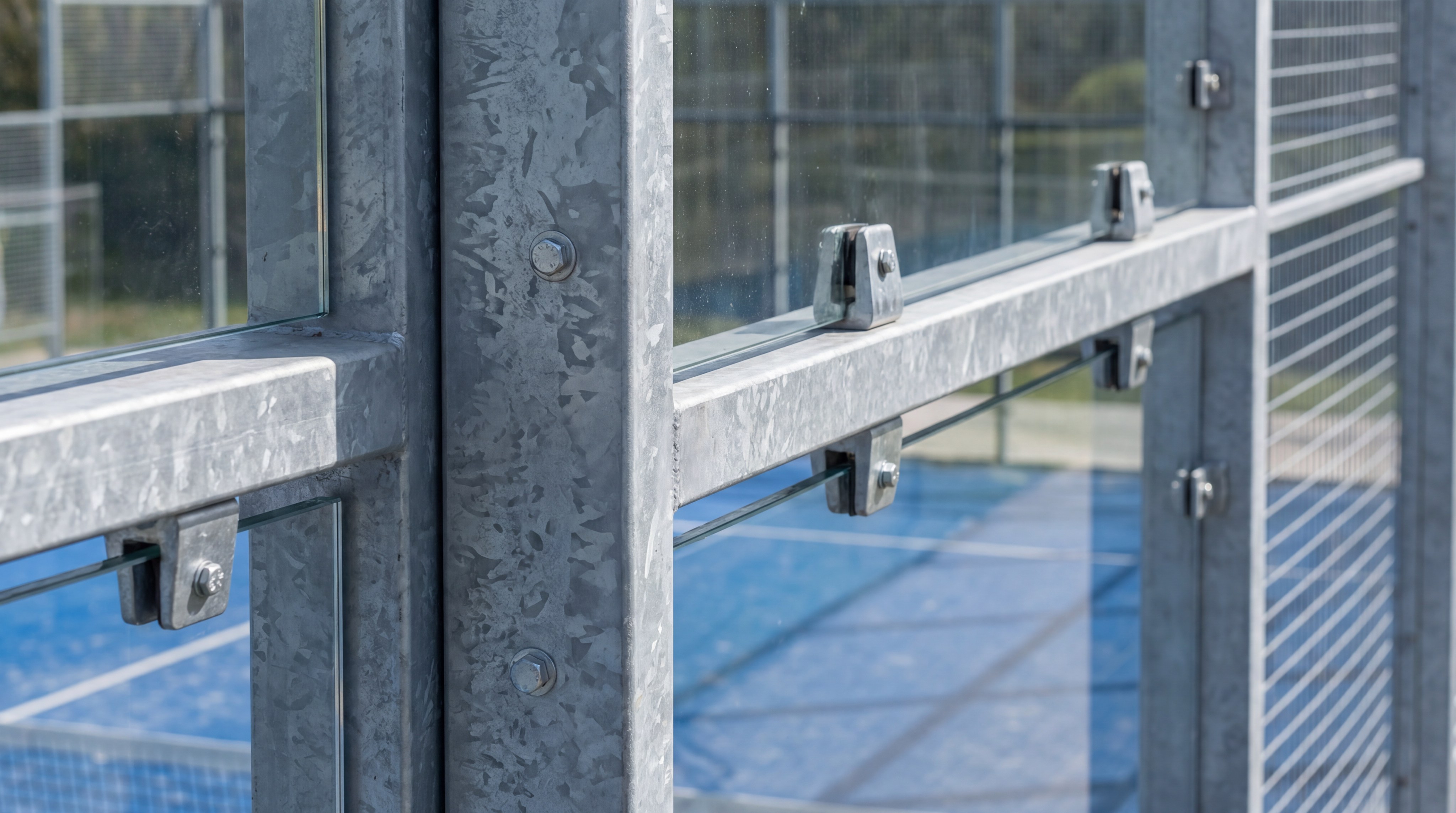 Detailed view of high-quality hot-dip galvanized steel framing
