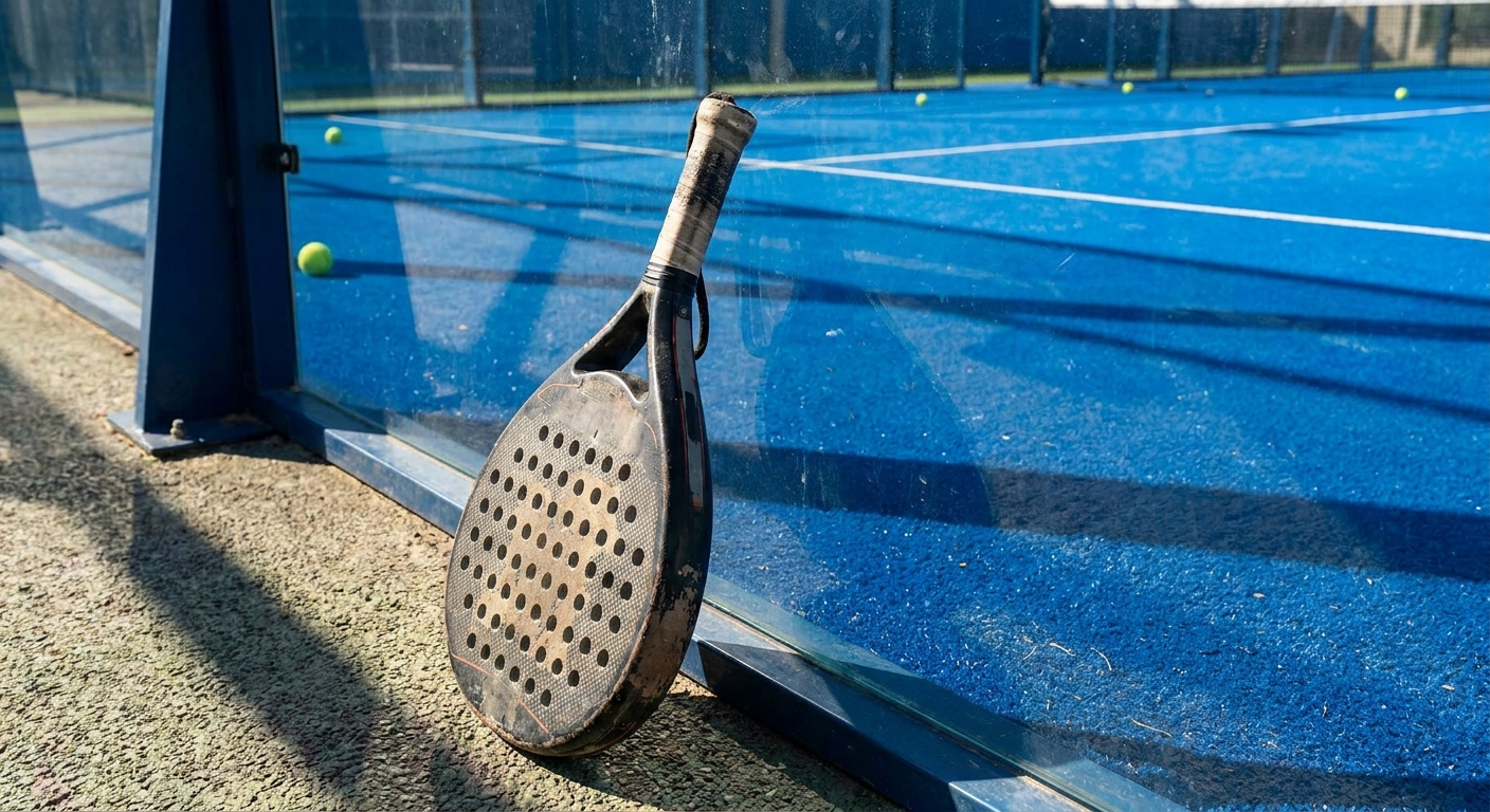 padel racket court scene