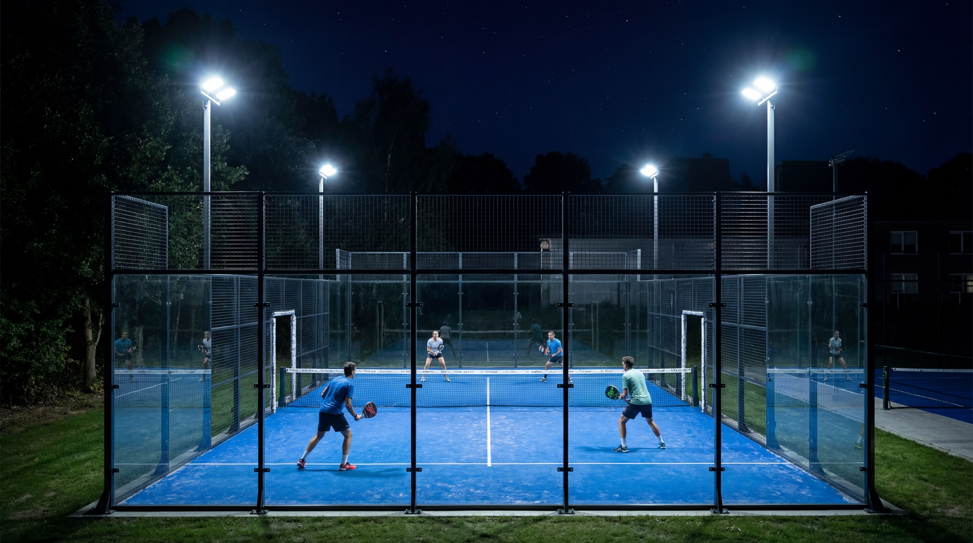 padel court night led lighting