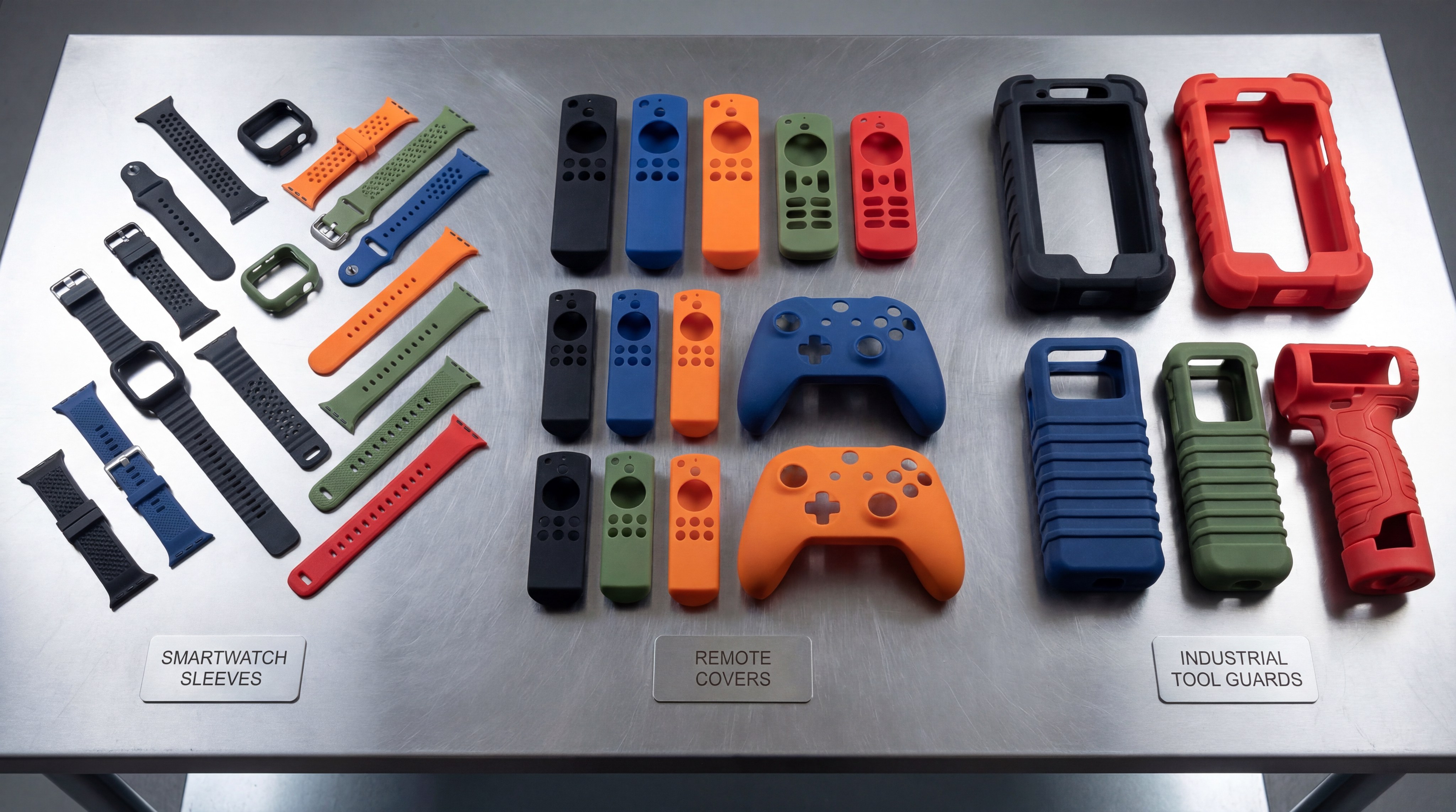 silicone protective sleeves product display