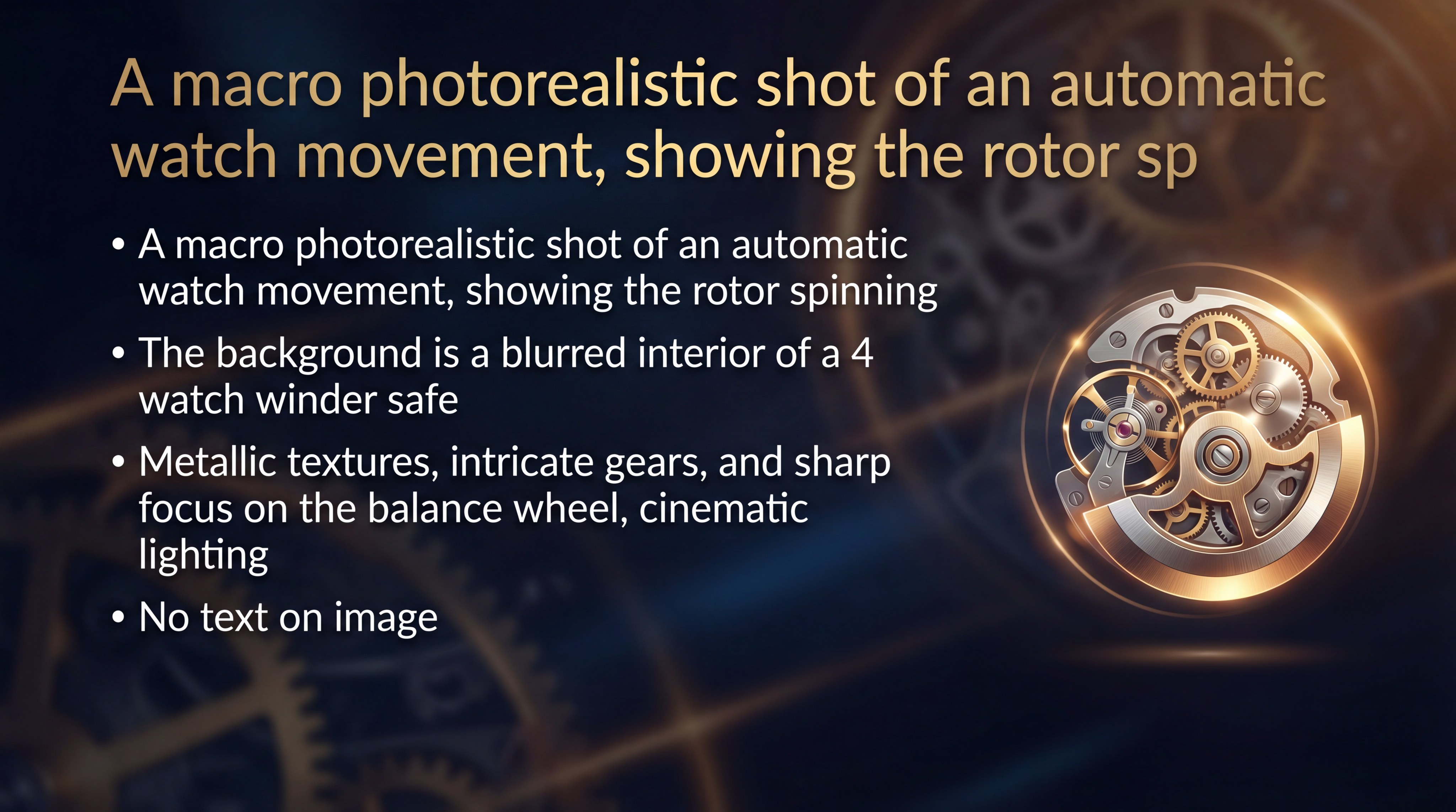 Automatic watch movement macro shot